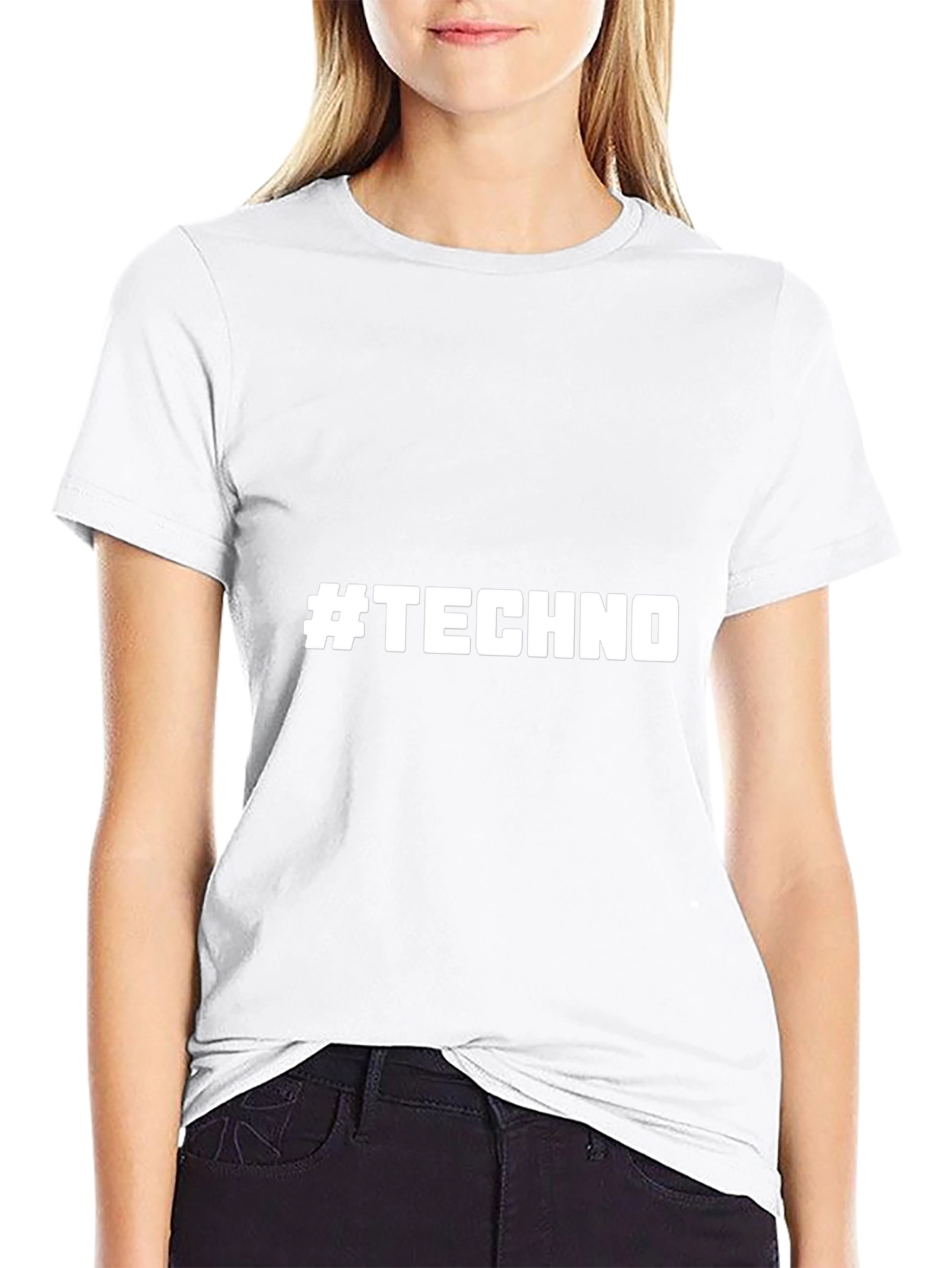 #TECHNO Graphic T-Shirt - Stylish Black Tee
