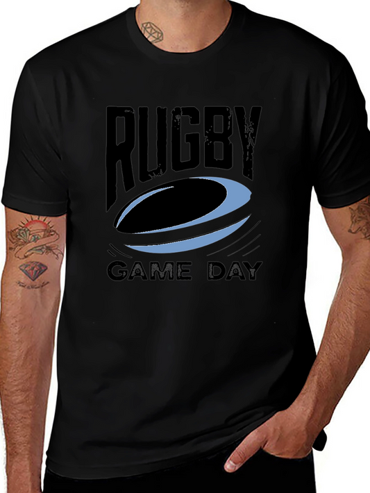 Rugby Game Day Graphic Tee - Black