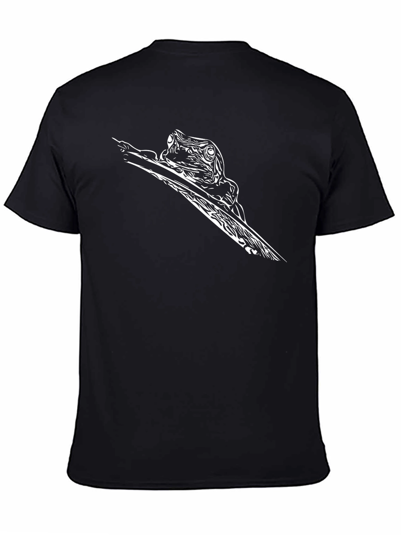 Frog on Branch Graphic Tee - Black Casual Shirt