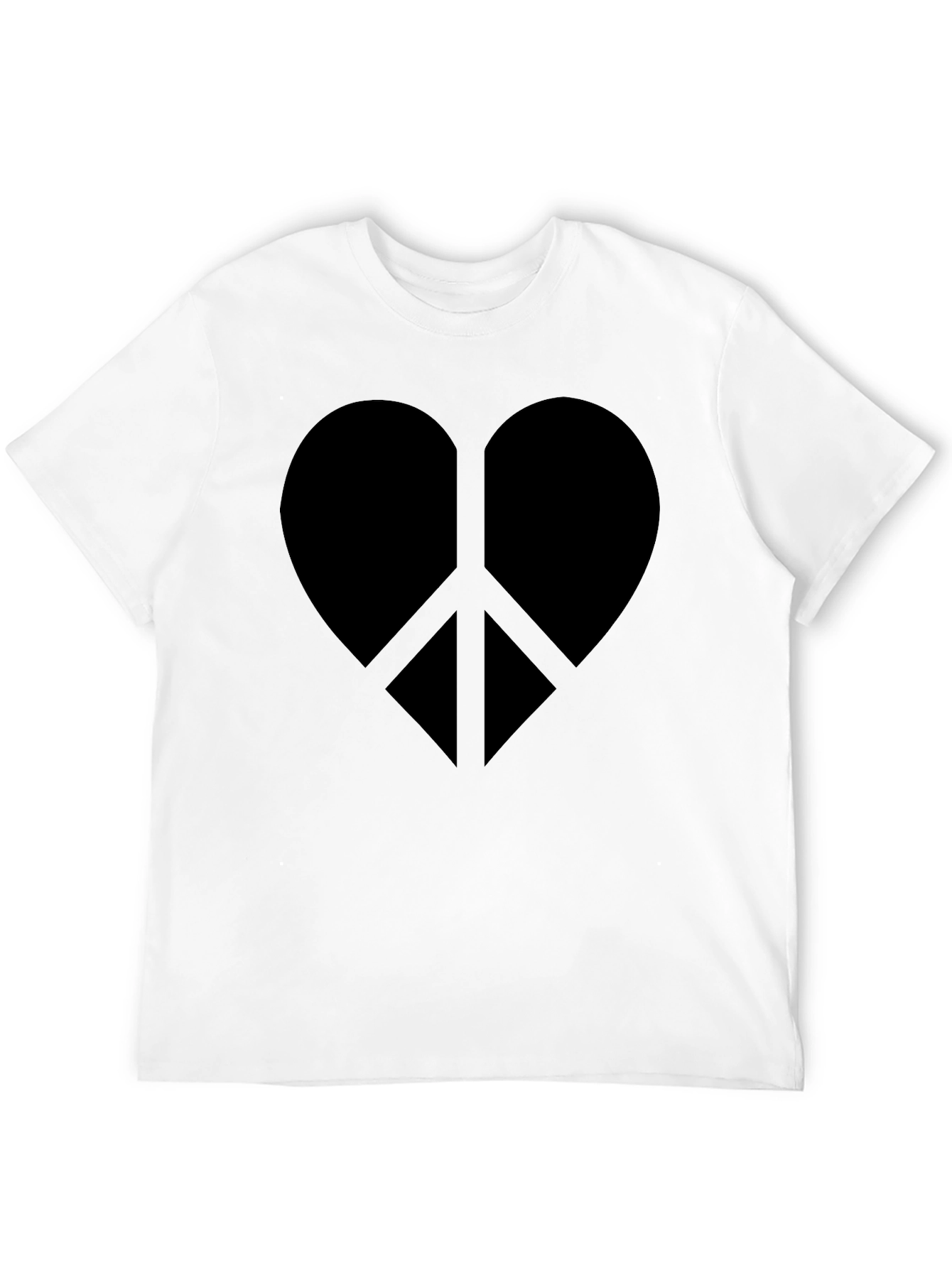 Heart Peace Sign Graphic Tee - Black