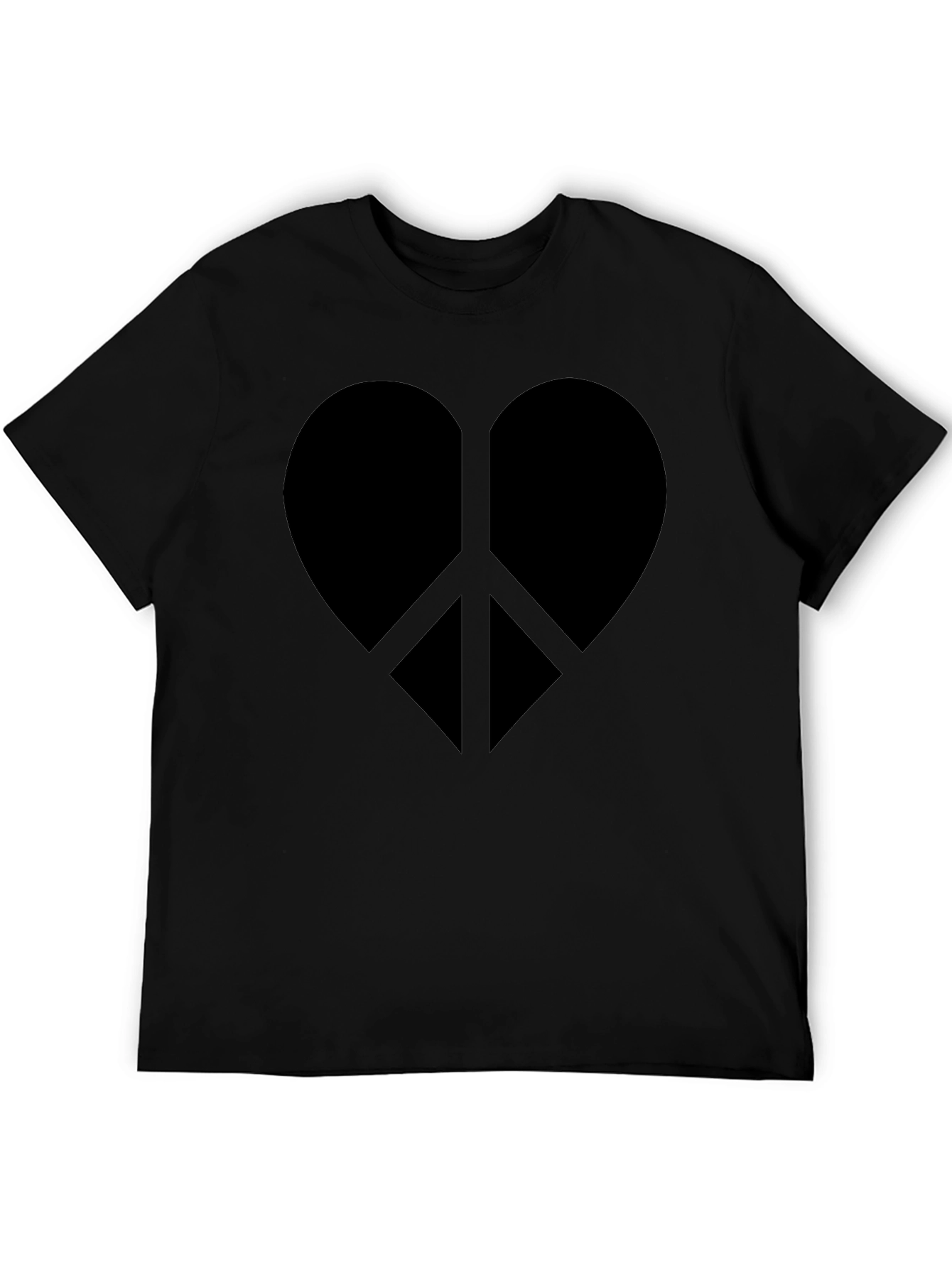 Heart Peace Sign Graphic Tee - Black