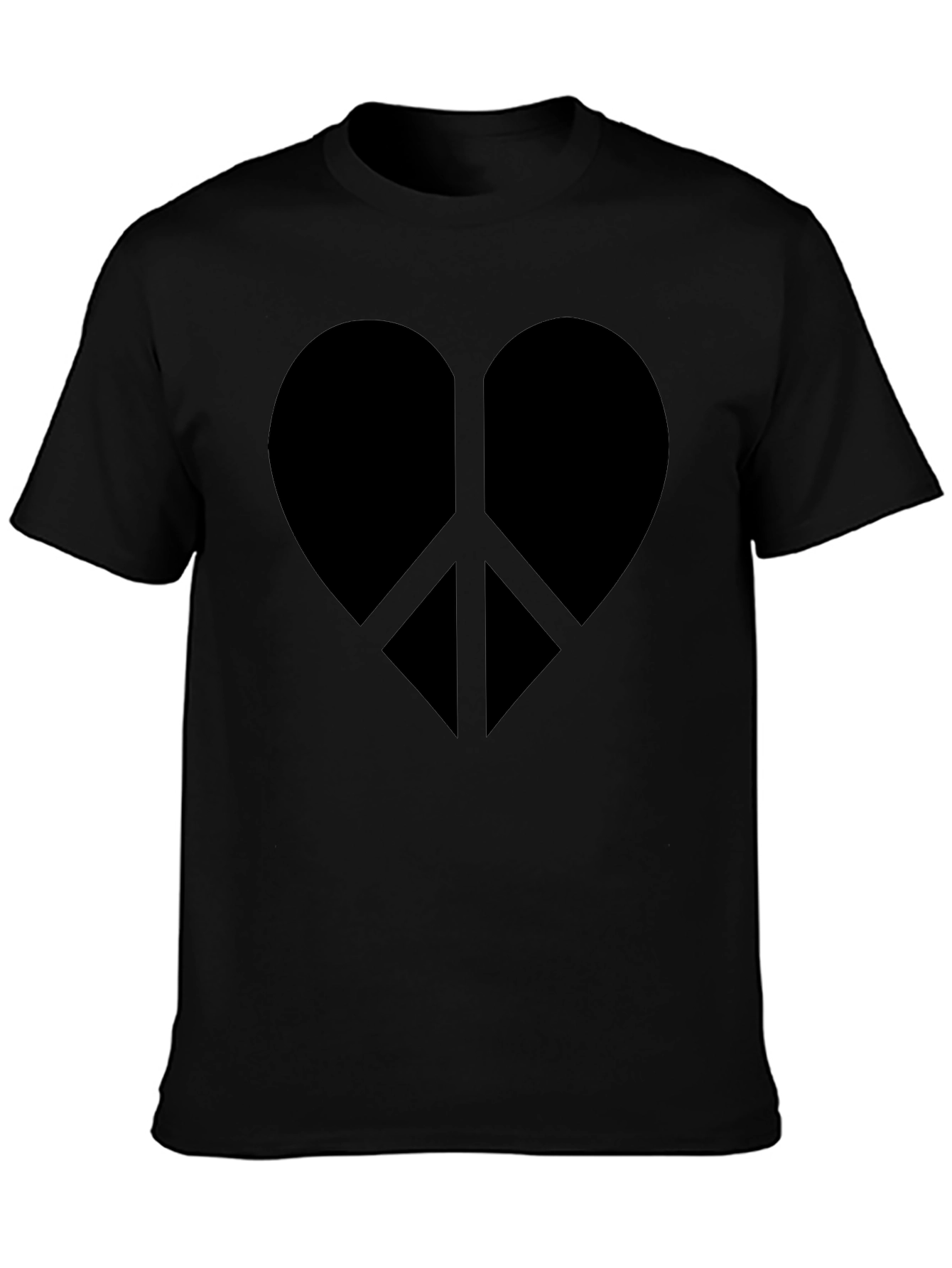 Heart Peace Sign Graphic Tee - Black