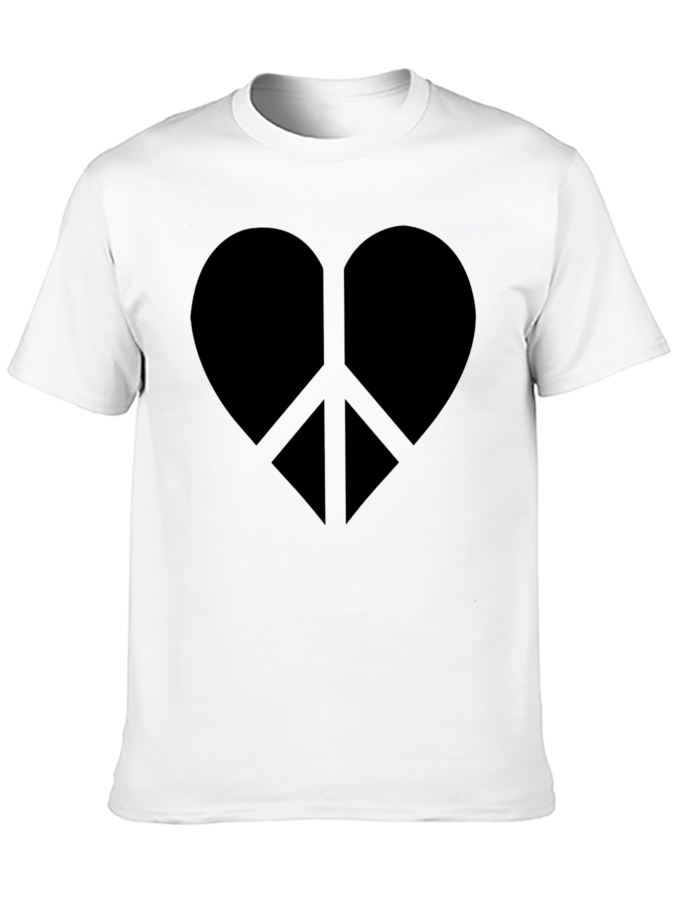 Heart Peace Sign Graphic Tee - Black