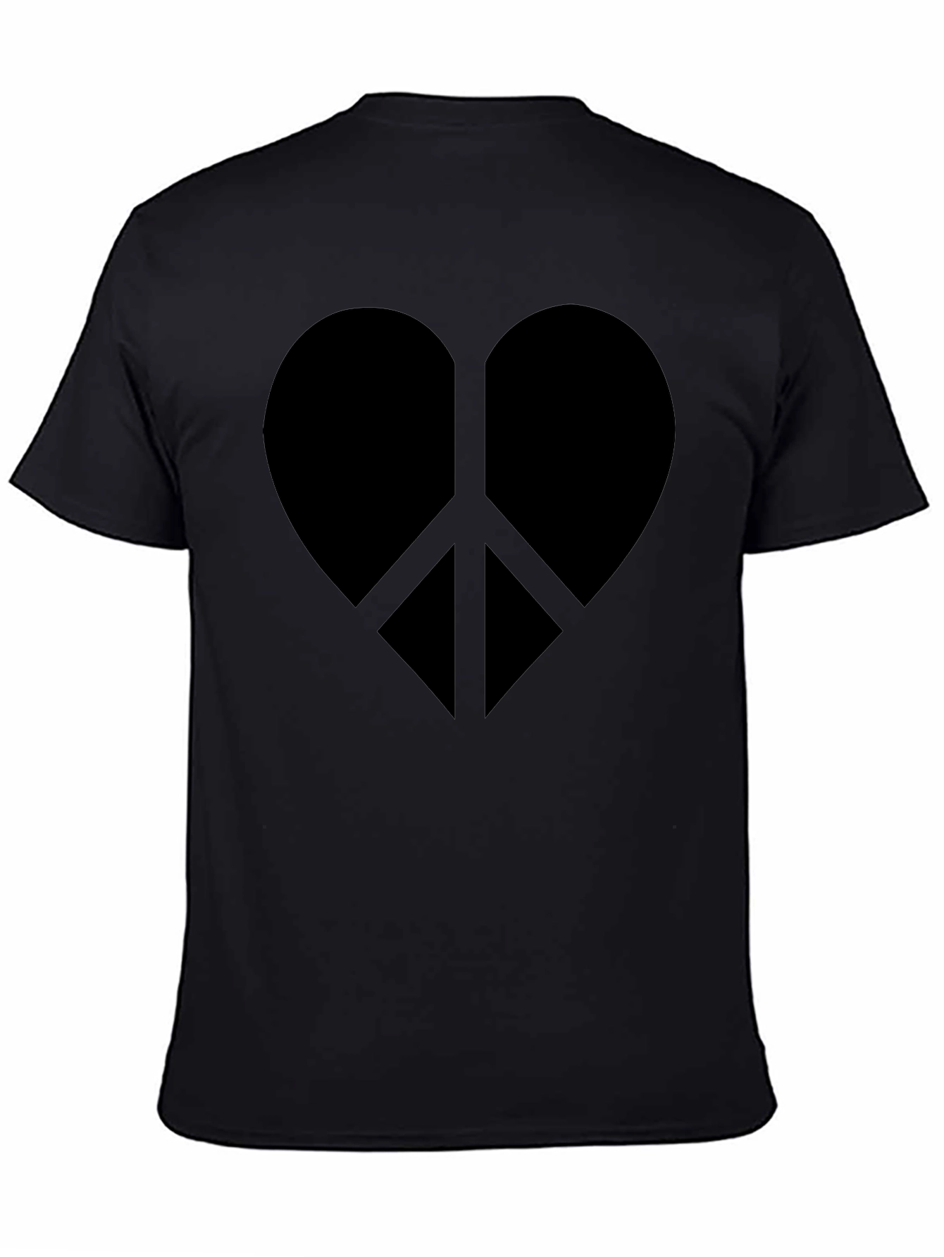 Heart Peace Sign Graphic Tee - Black