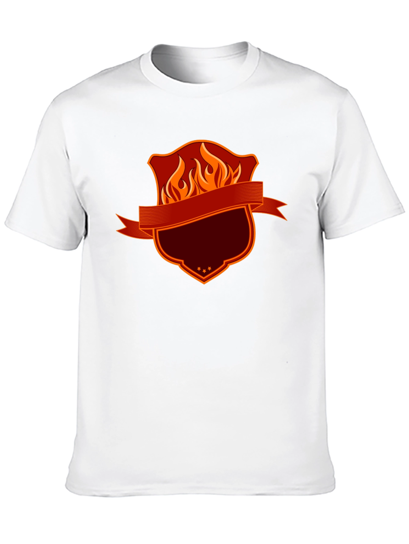 Fiery Shield Graphic Tee - Bold Black T-Shirt