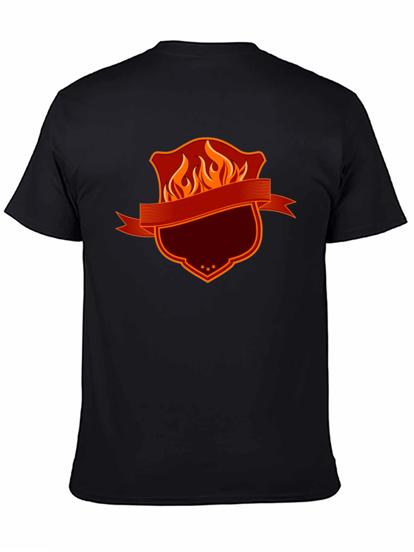 Fiery Shield Graphic Tee - Bold Black T-Shirt
