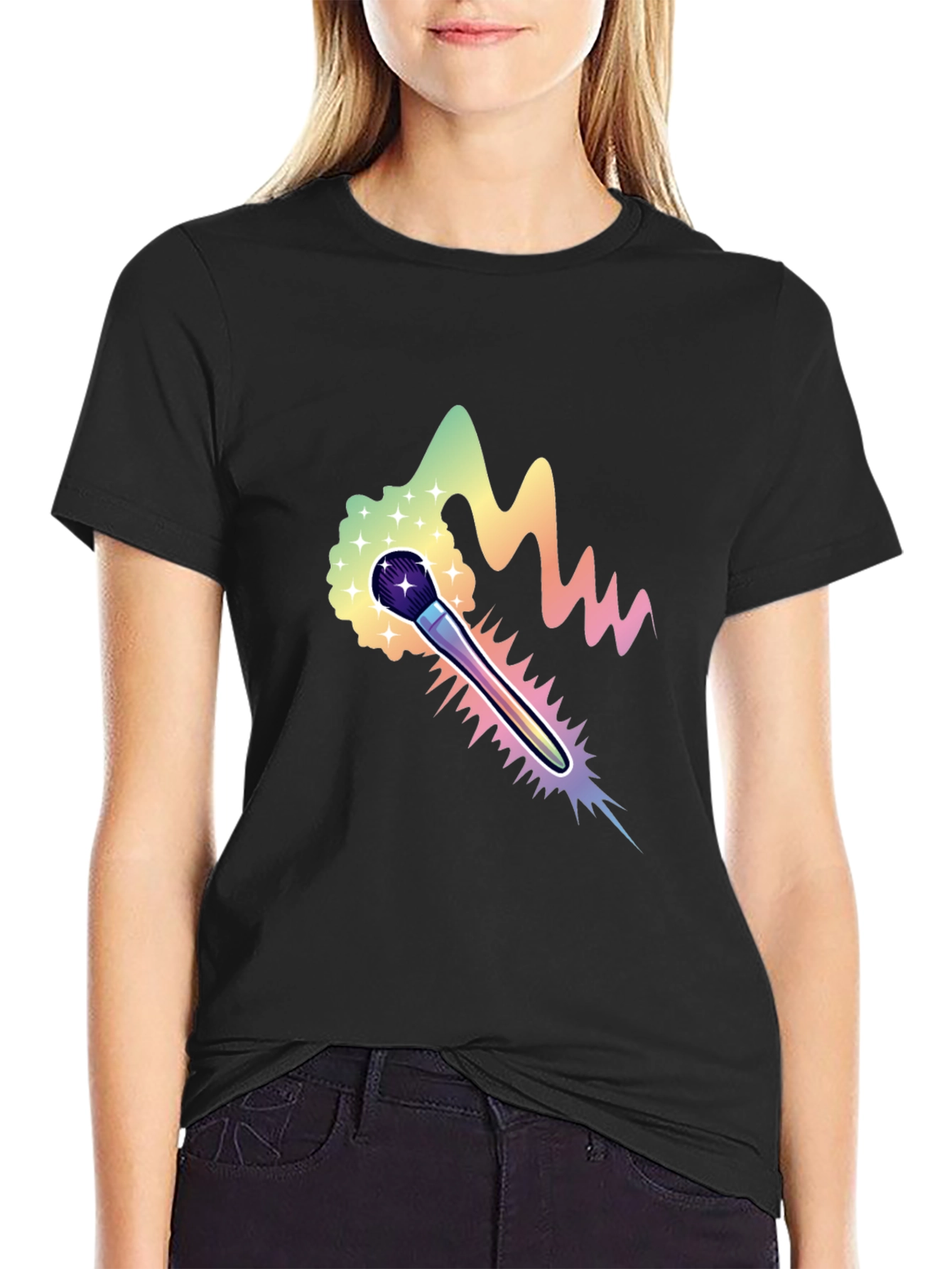 Rainbow Brush Graphic T-Shirt