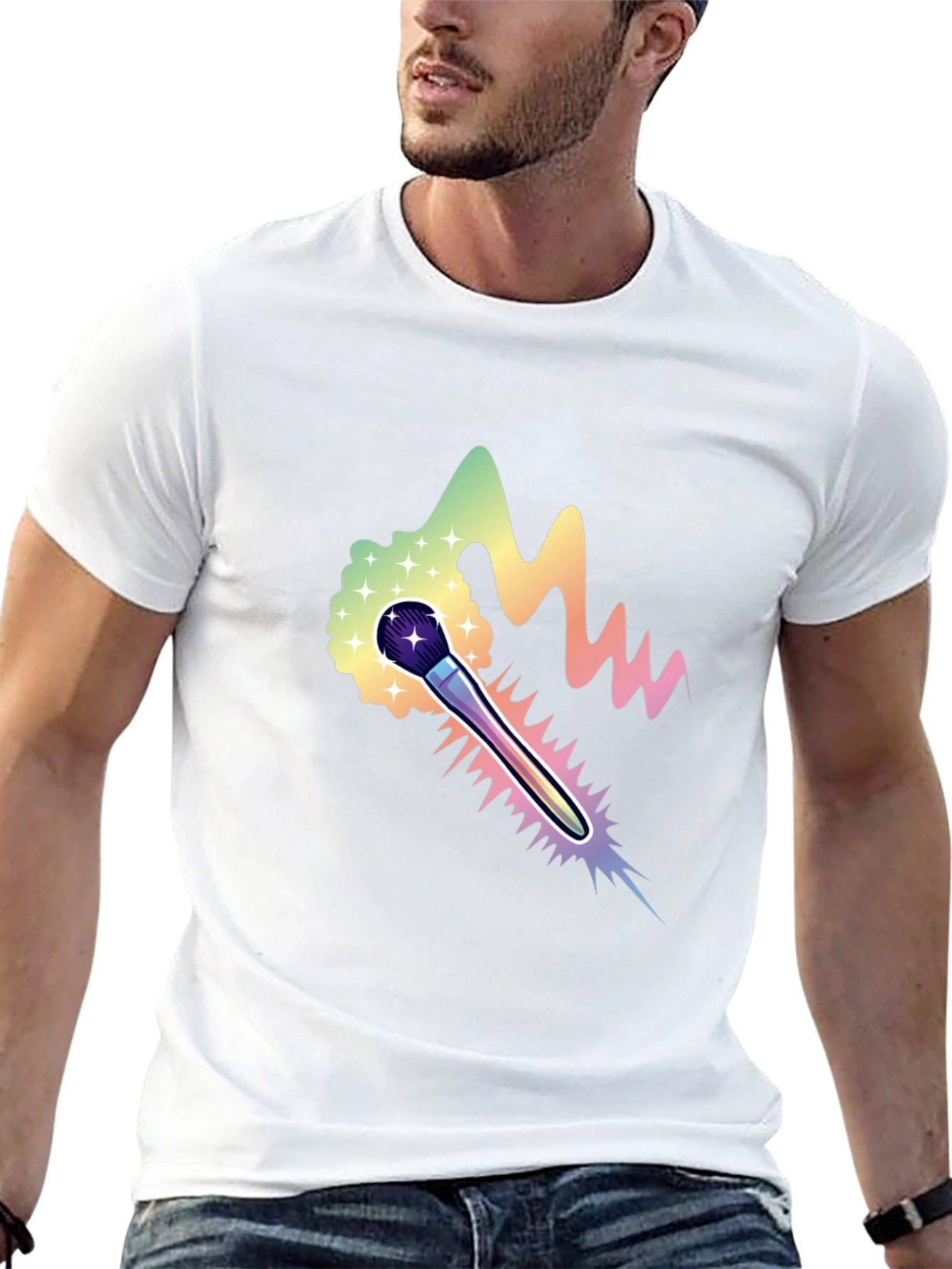 Rainbow Brush Graphic T-Shirt