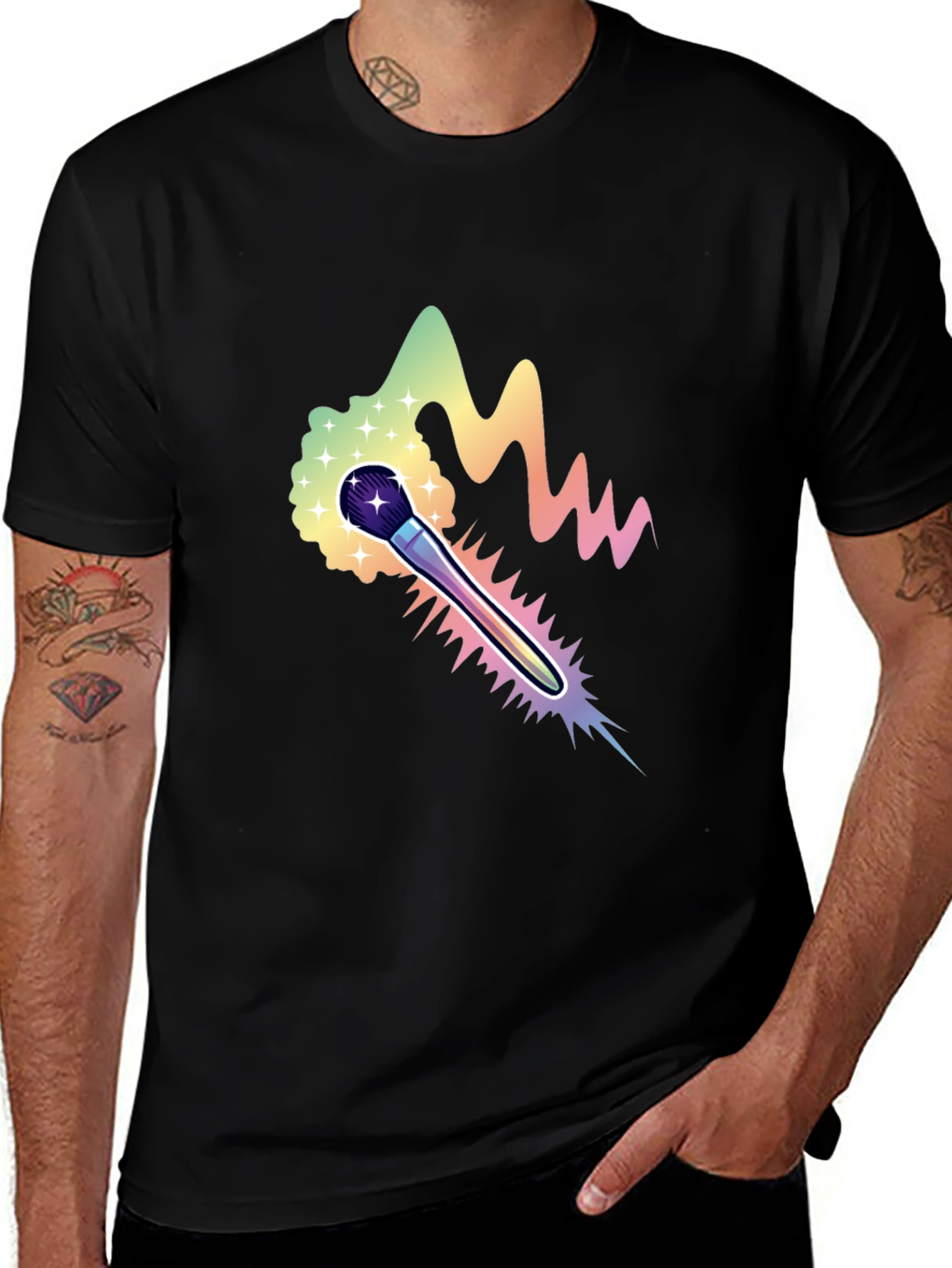 Rainbow Brush Graphic T-Shirt