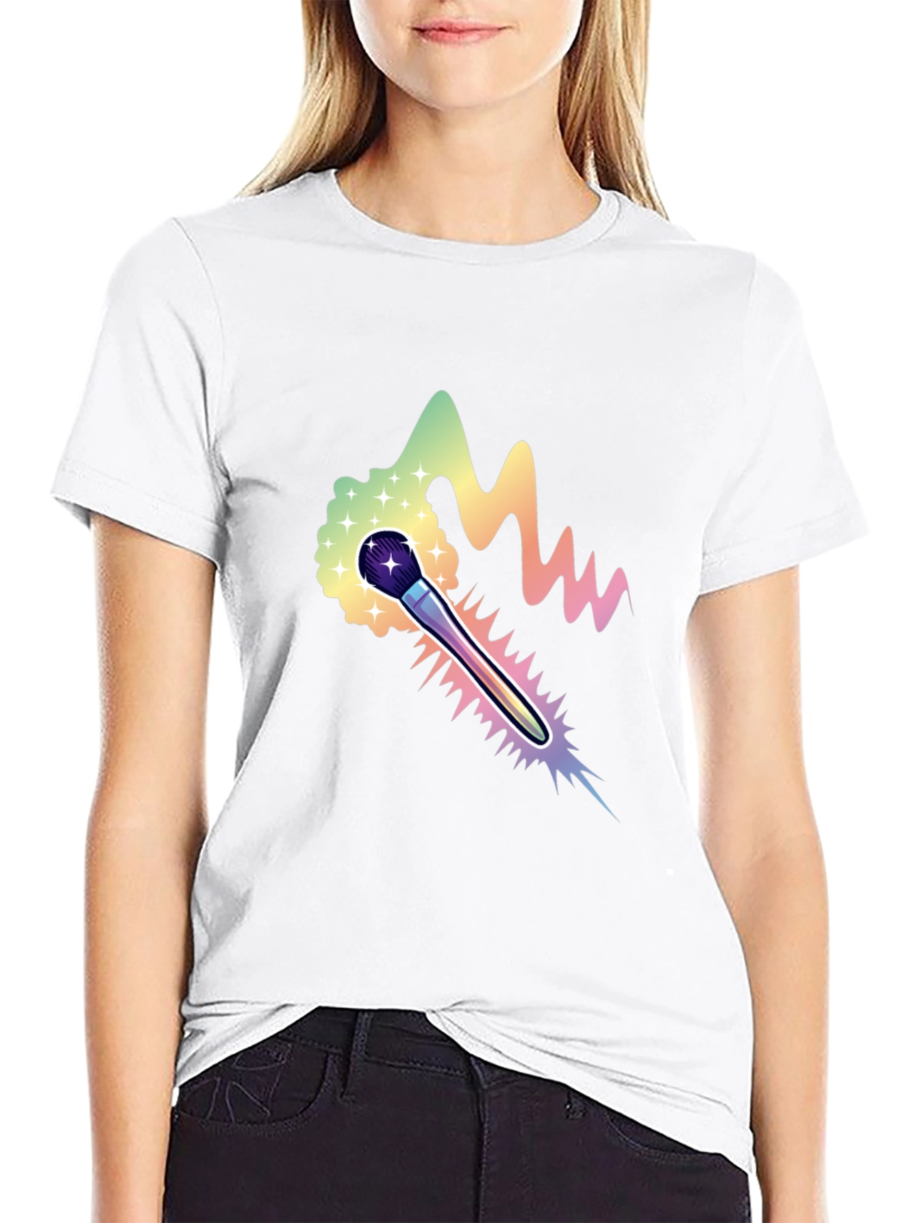 Rainbow Brush Graphic T-Shirt