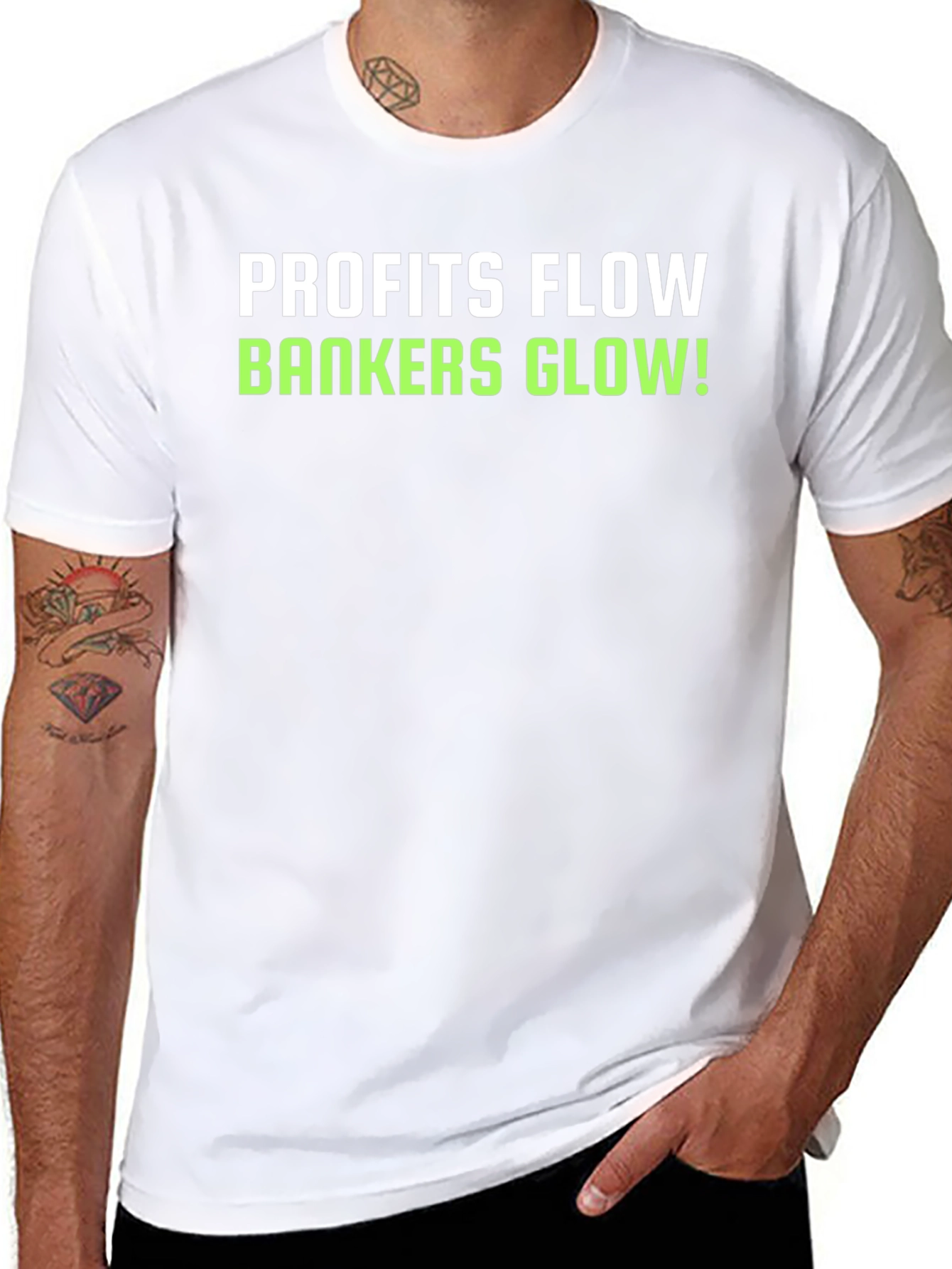 Profits Flow Bankers Glow! Black T-Shirt