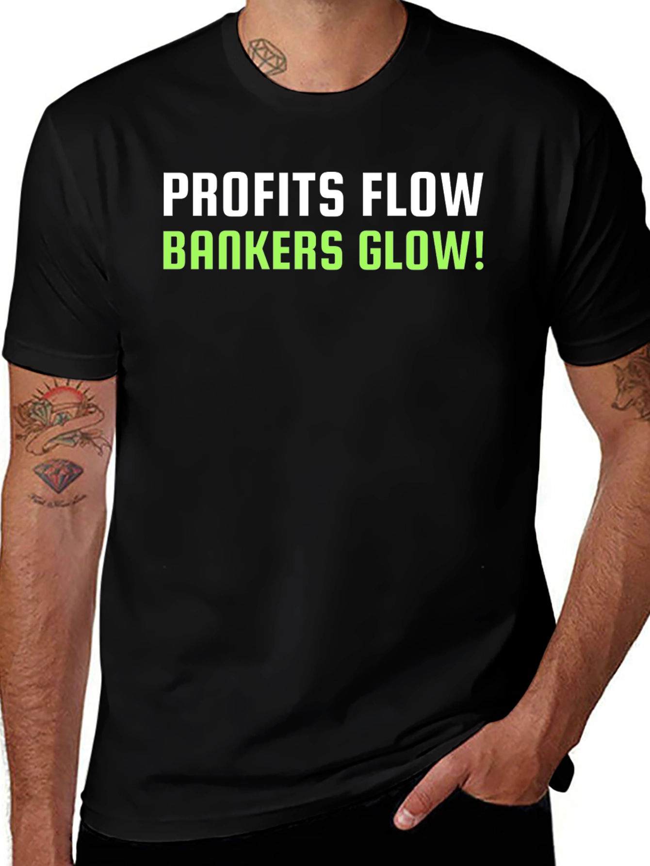 Profits Flow Bankers Glow! Black T-Shirt