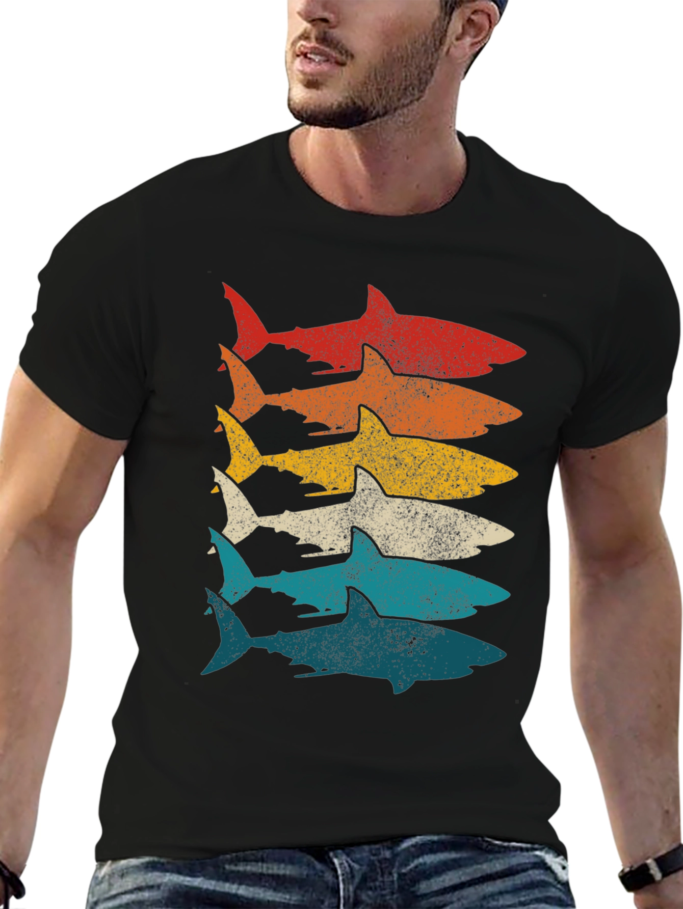 Retro Shark Stack T-Shirt