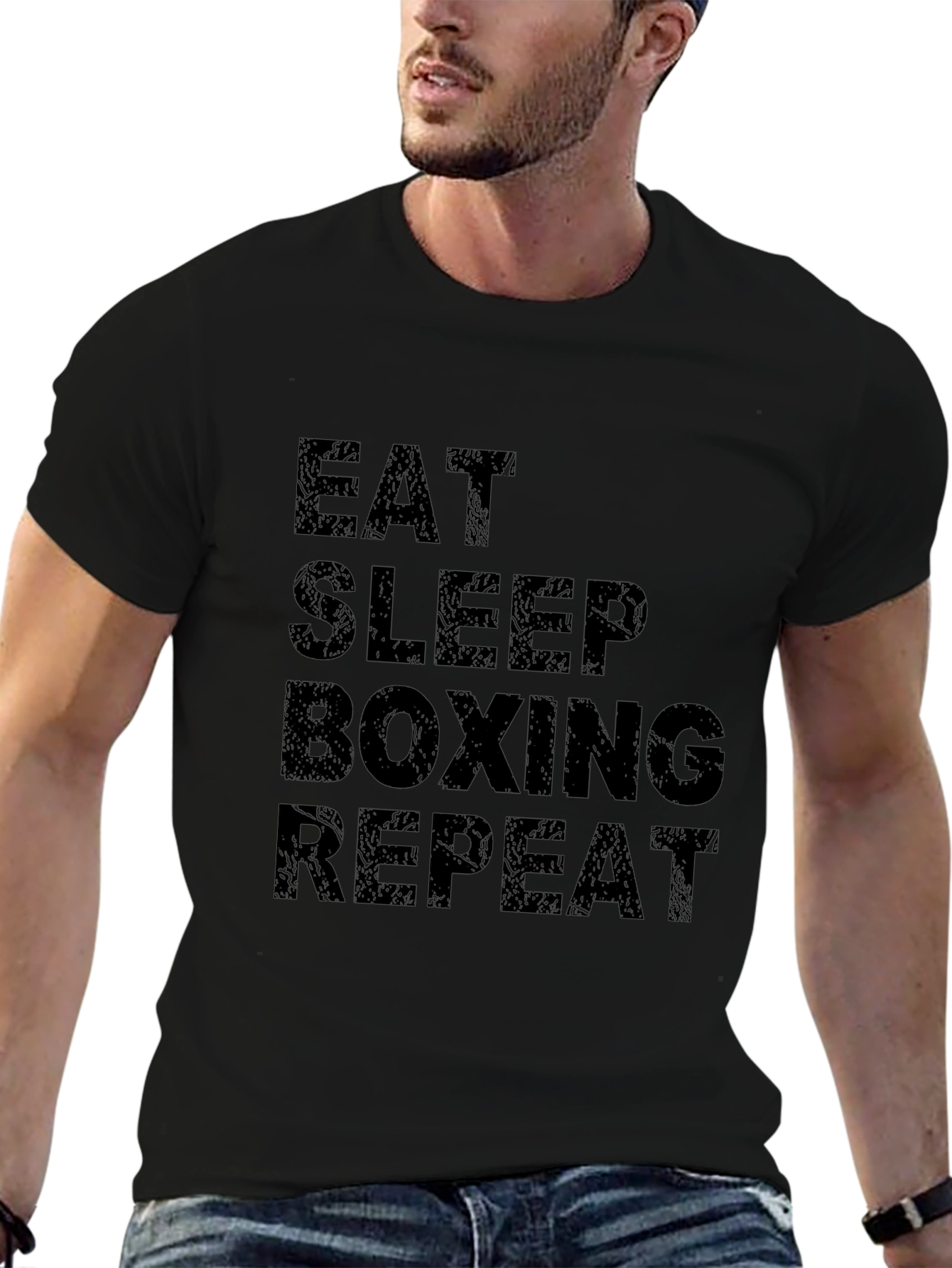 Eat Sleep Boxing Repeat Black T-Shirt