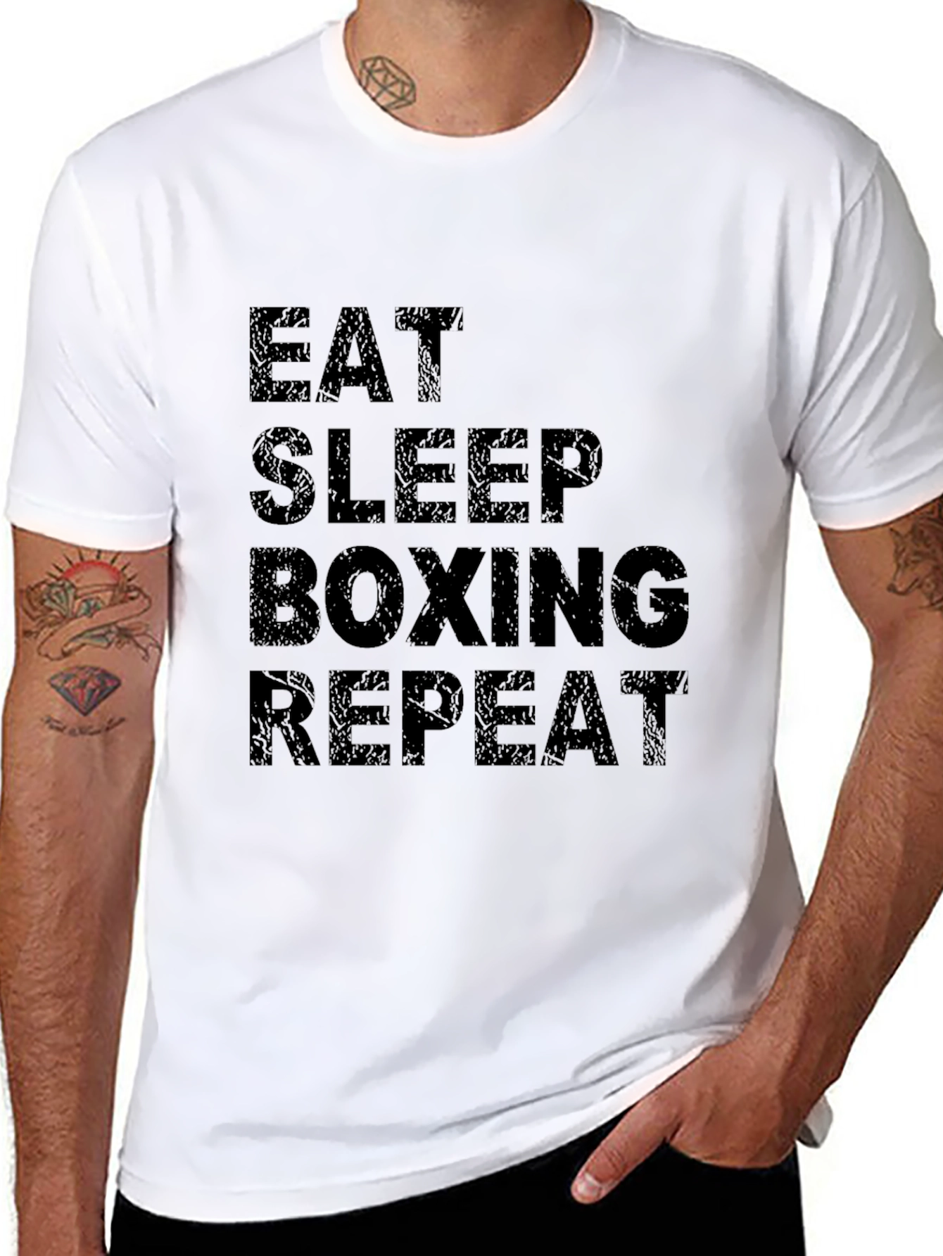 Eat Sleep Boxing Repeat Black T-Shirt