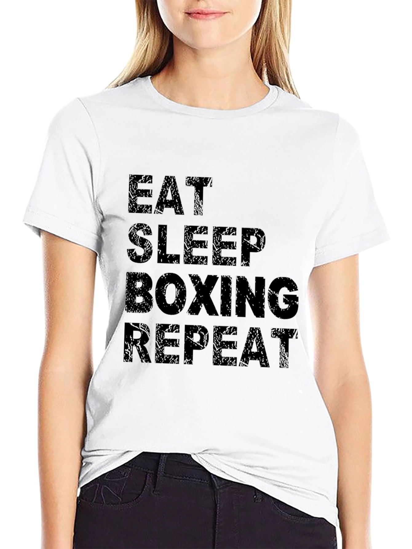 Eat Sleep Boxing Repeat Black T-Shirt