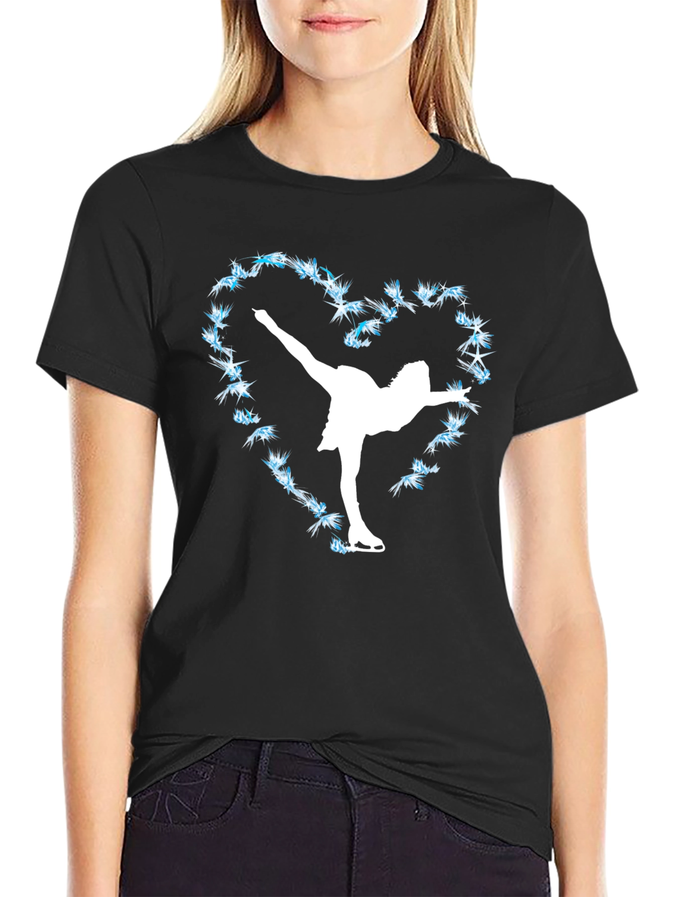Figure Skating Heart Tee - Ice Skater T-Shirt