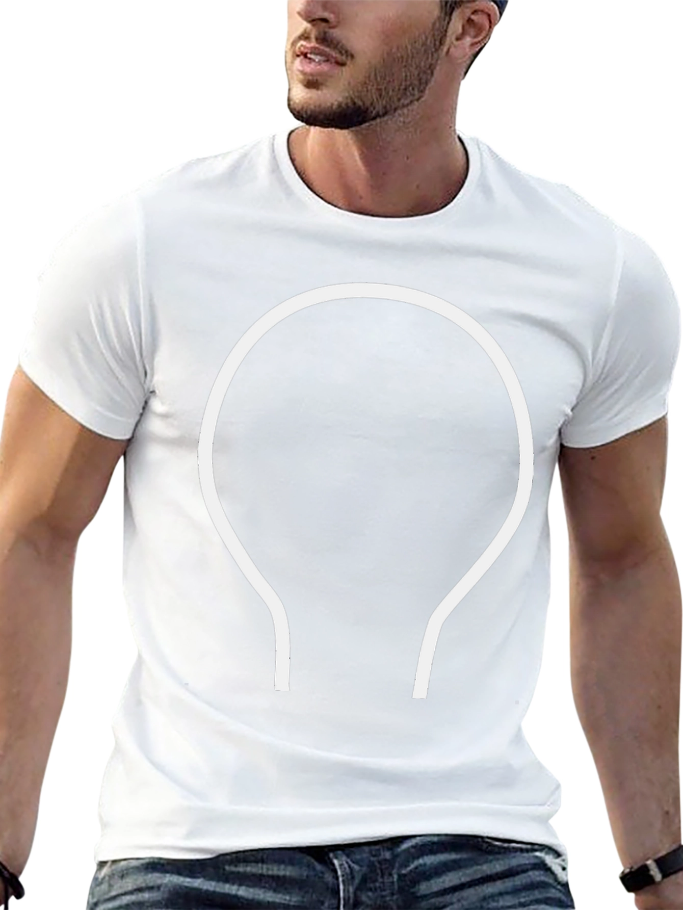 Minimalist Circle & Lines Black T-Shirt