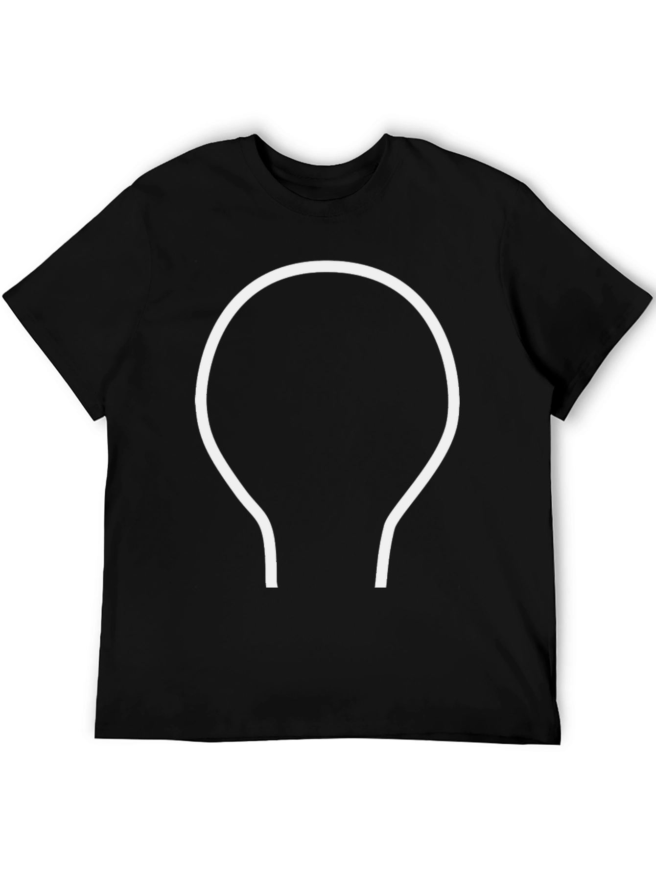 Minimalist Circle & Lines Black T-Shirt