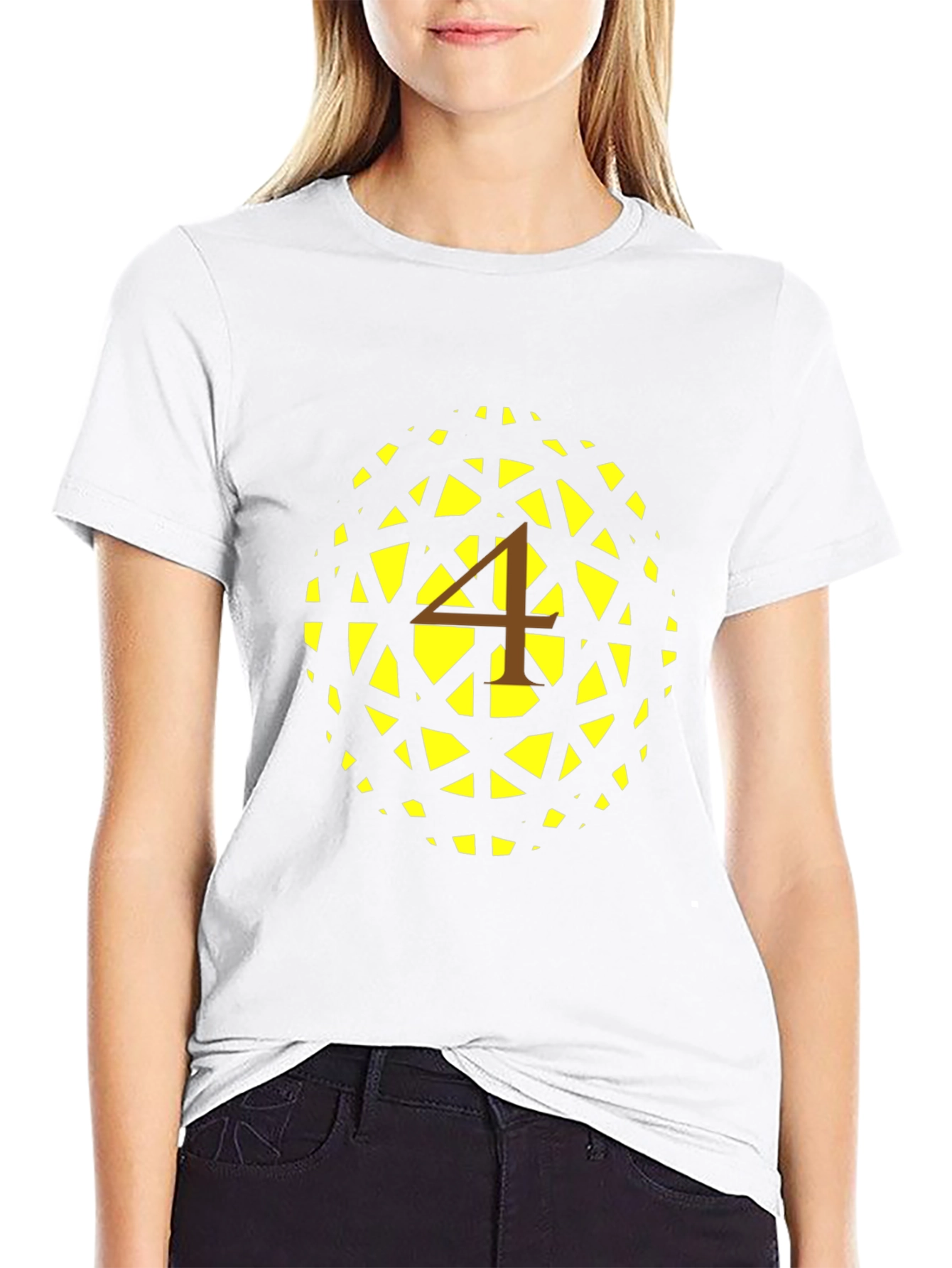 Geometric Sphere Tee - Modern Number 4 Design