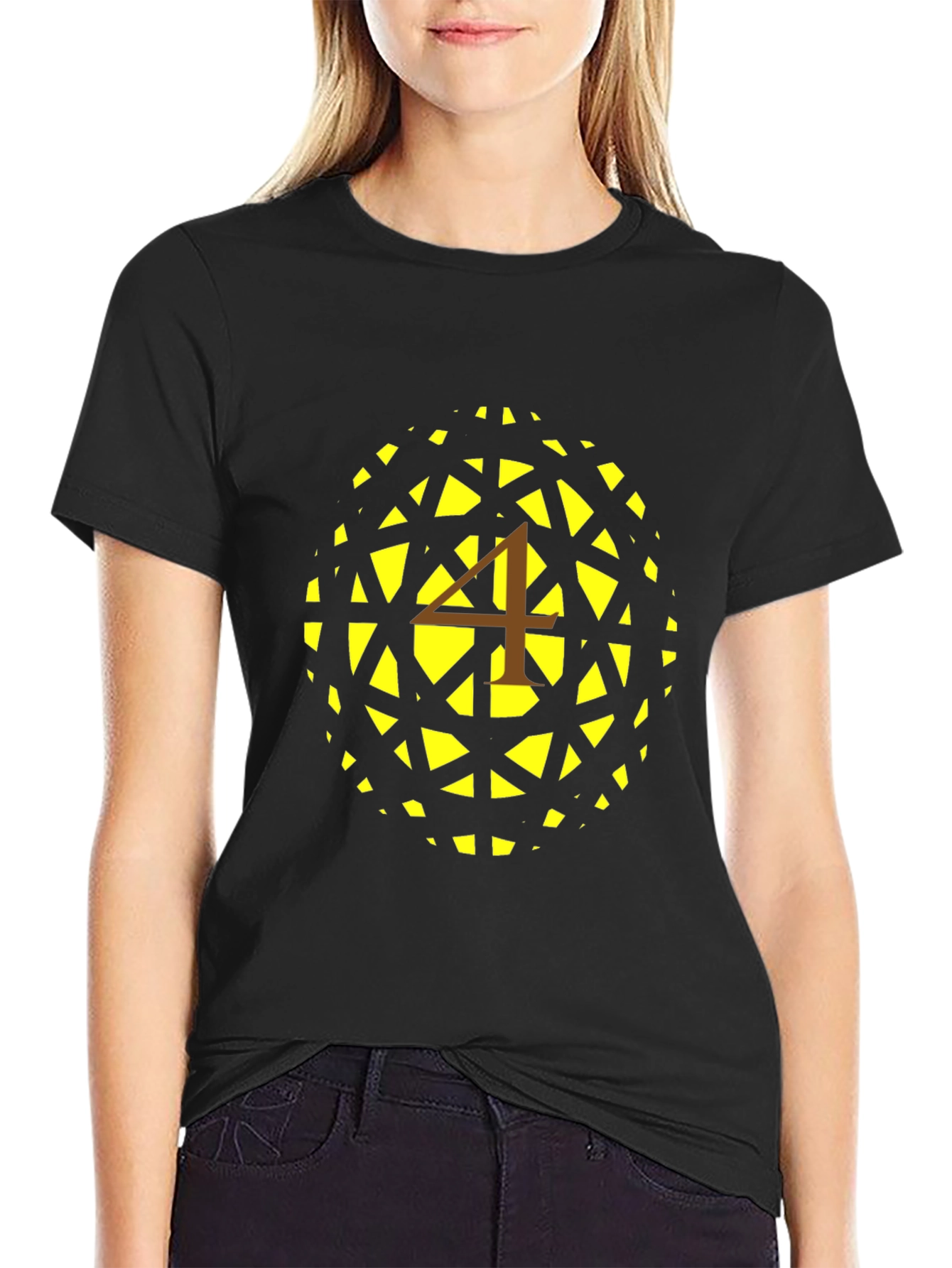 Geometric Sphere Tee - Modern Number 4 Design