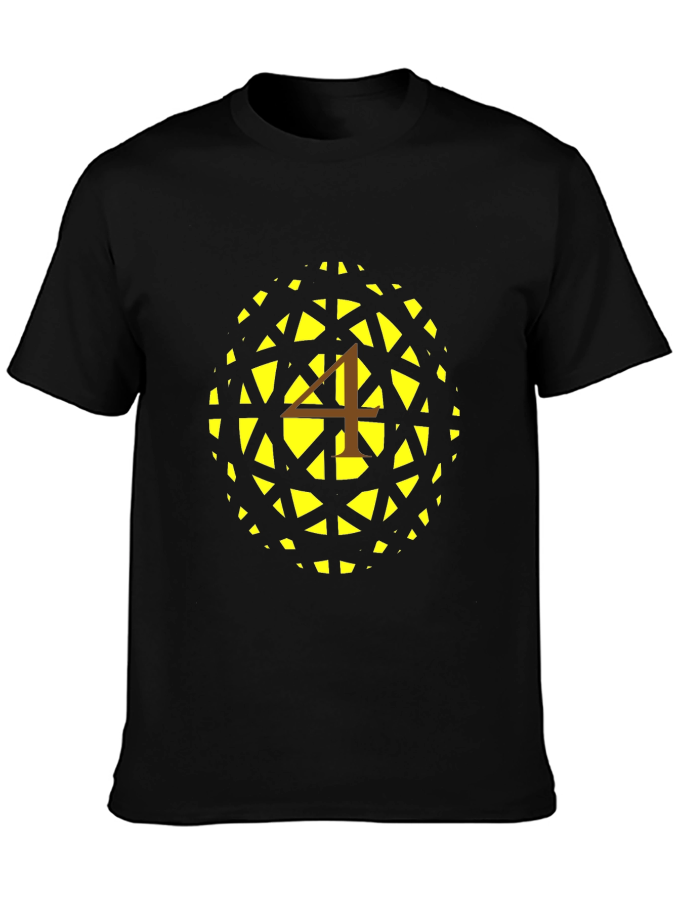 Geometric Sphere Tee - Modern Number 4 Design
