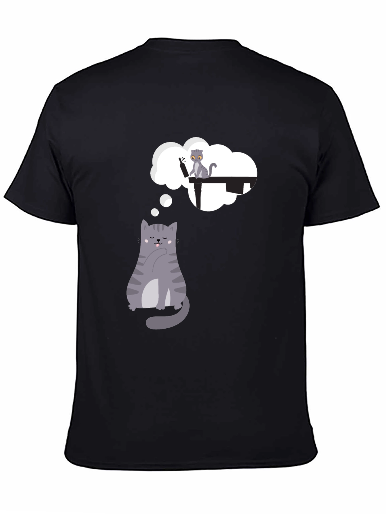 Dreaming Cat T-Shirt - Playful Graphic Tee