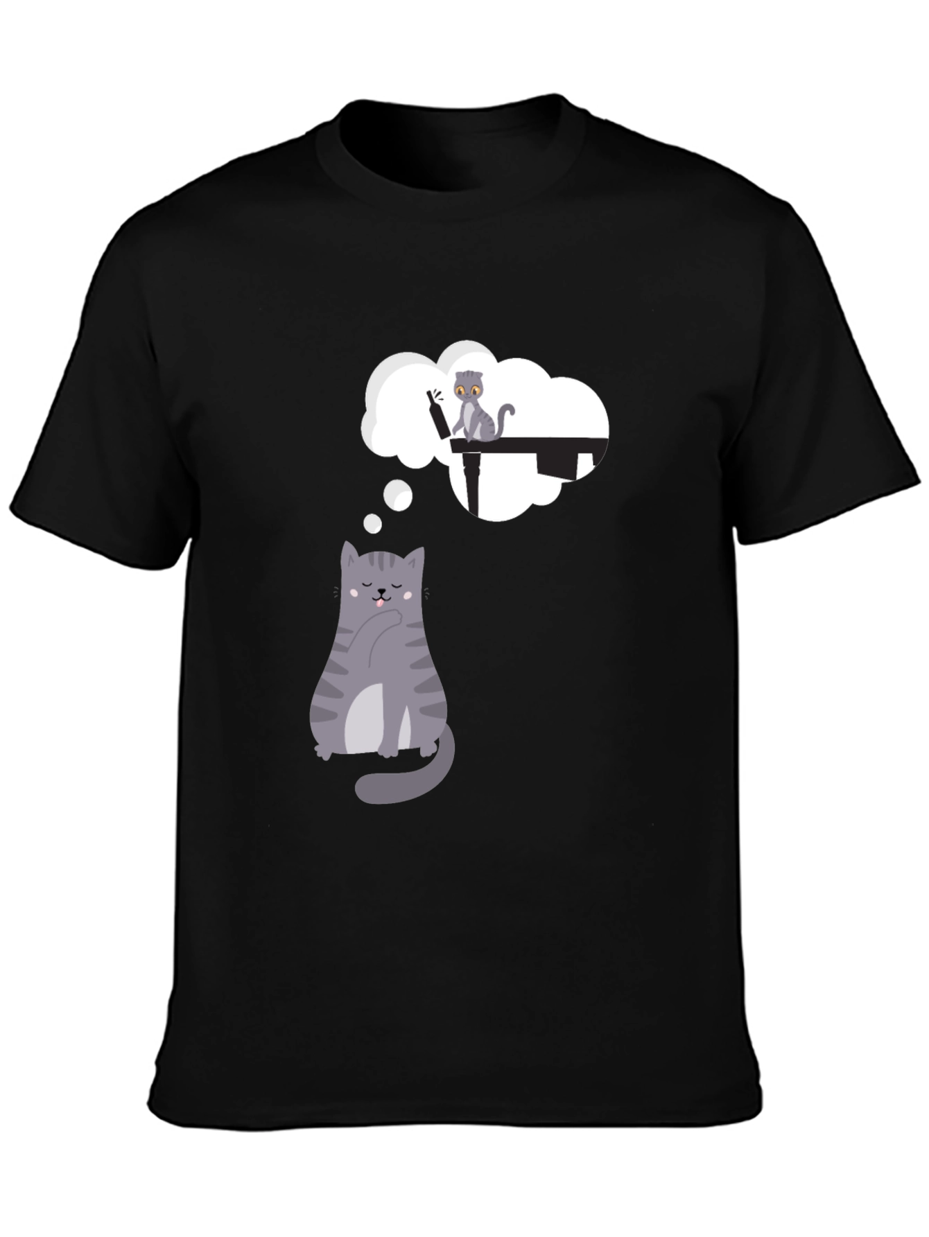 Dreaming Cat T-Shirt - Playful Graphic Tee