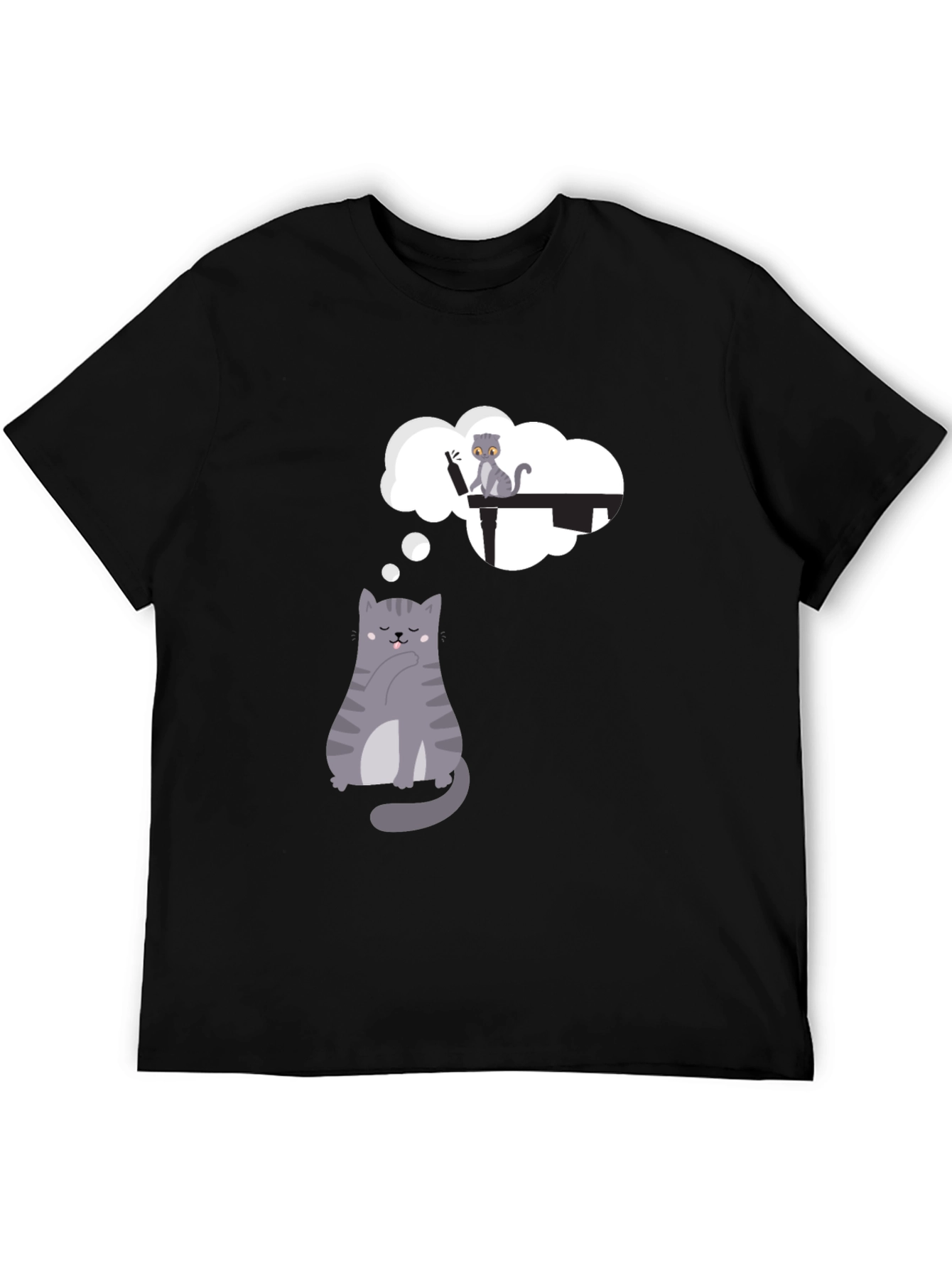Dreaming Cat T-Shirt - Playful Graphic Tee