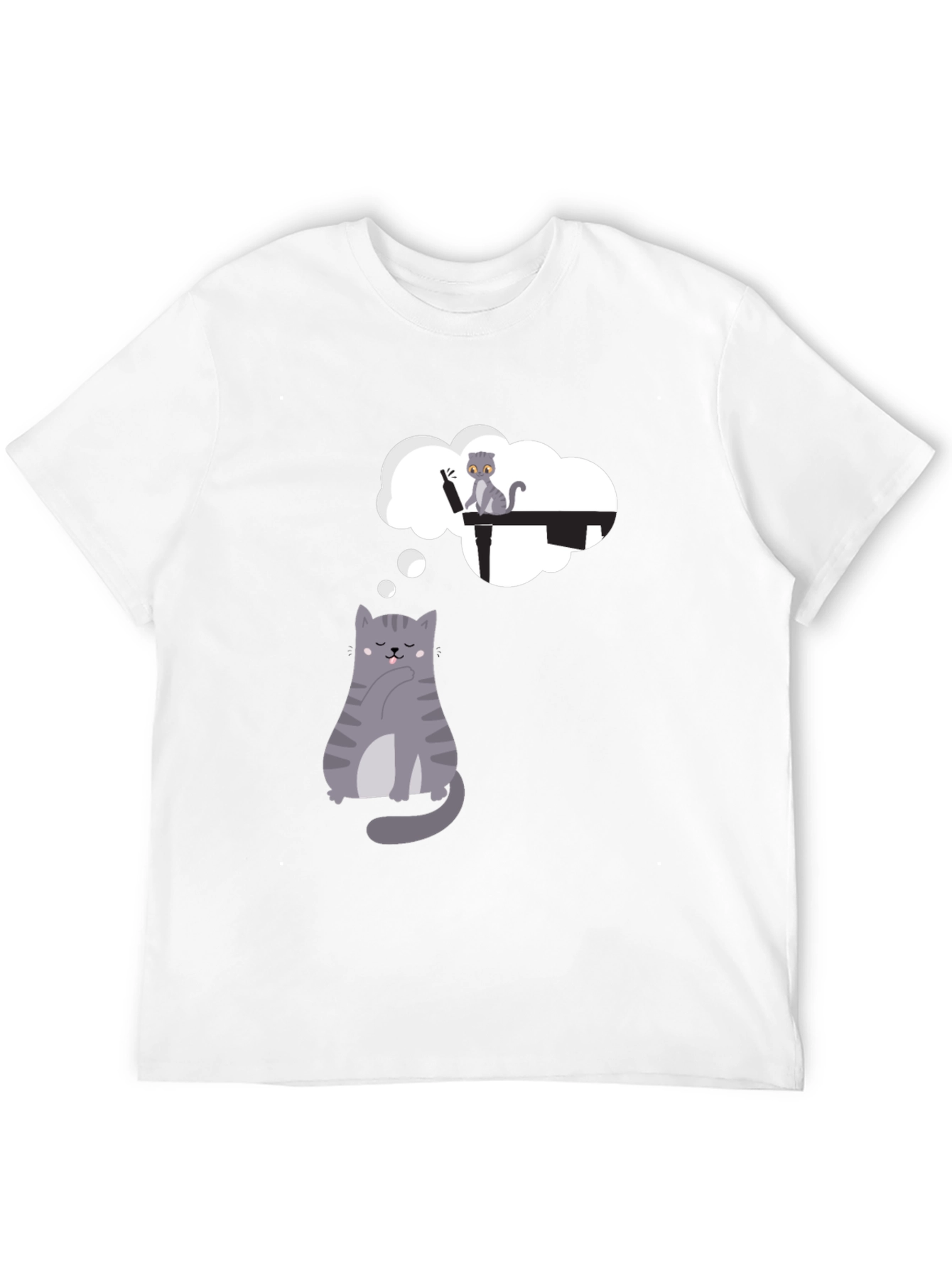 Dreaming Cat T-Shirt - Playful Graphic Tee