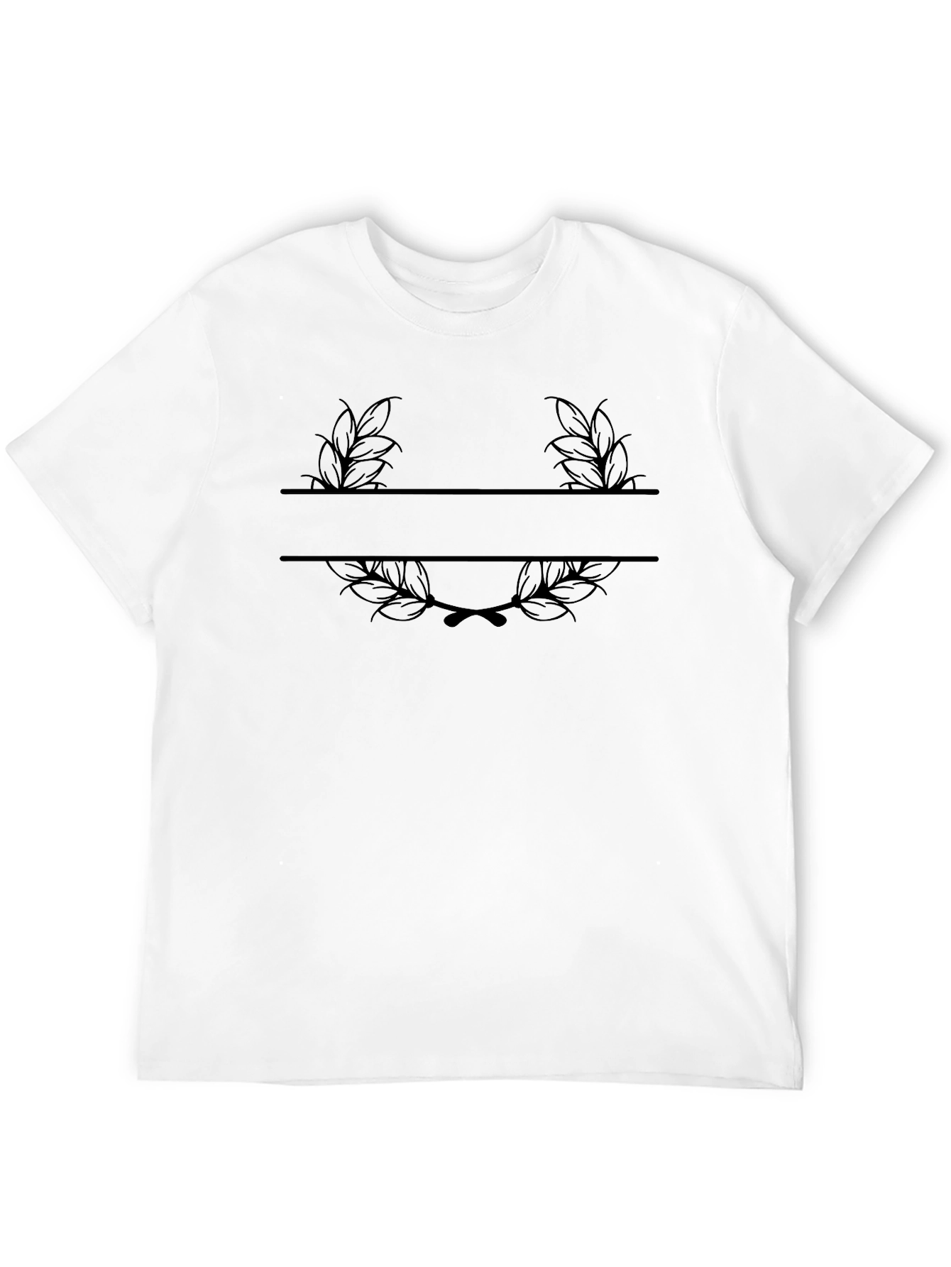 Personalized Laurel Wreath Black T-Shirt
