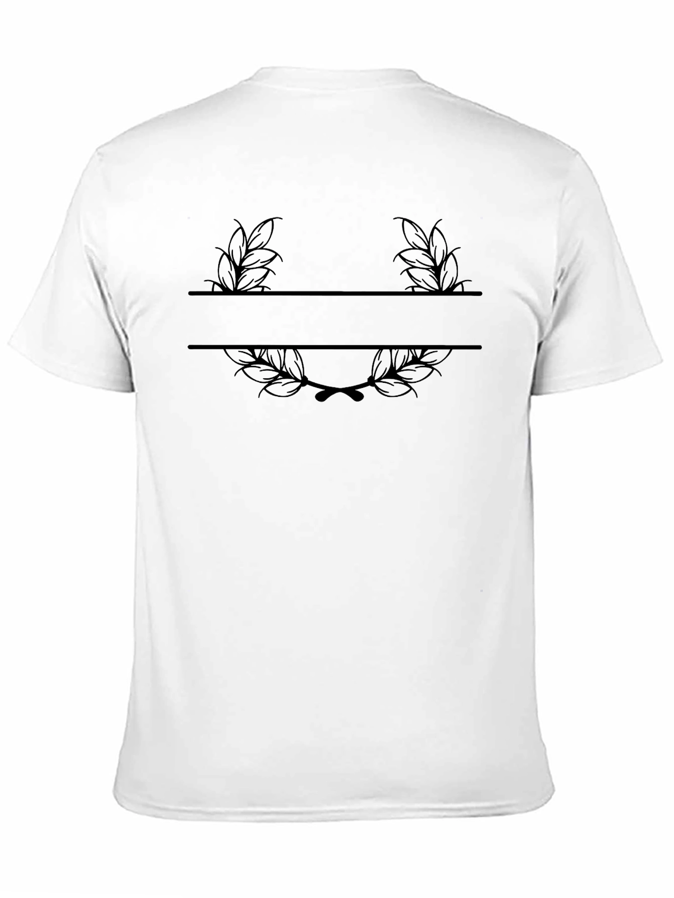 Personalized Laurel Wreath Black T-Shirt
