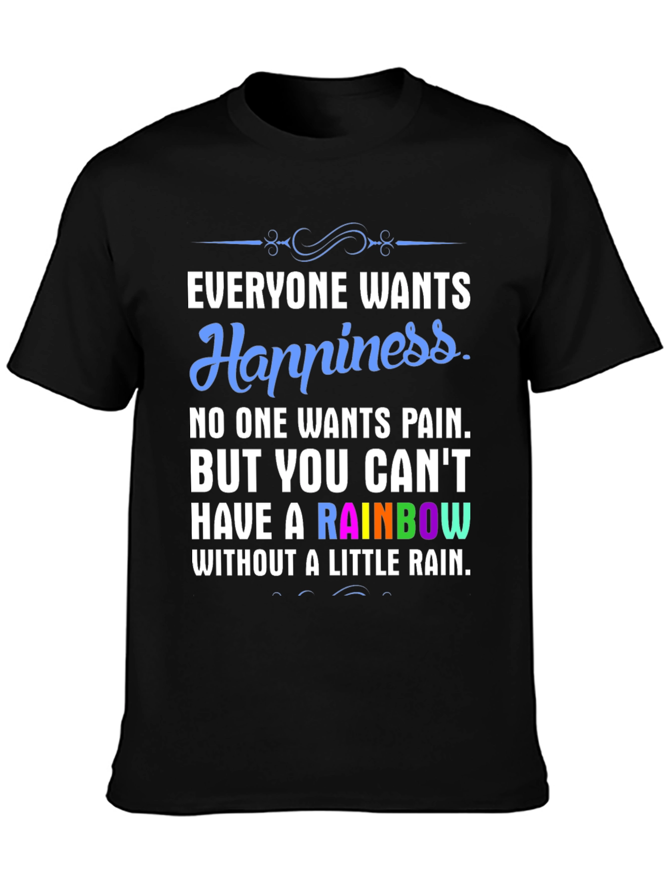 Rainbow Happiness Graphic Tee - Positive Vibes