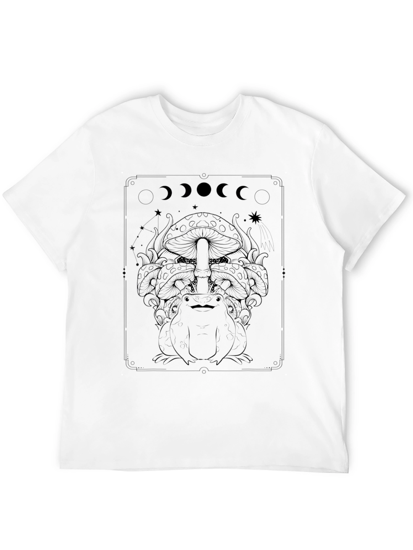 Mystic Frog & Mushroom Black T-Shirt