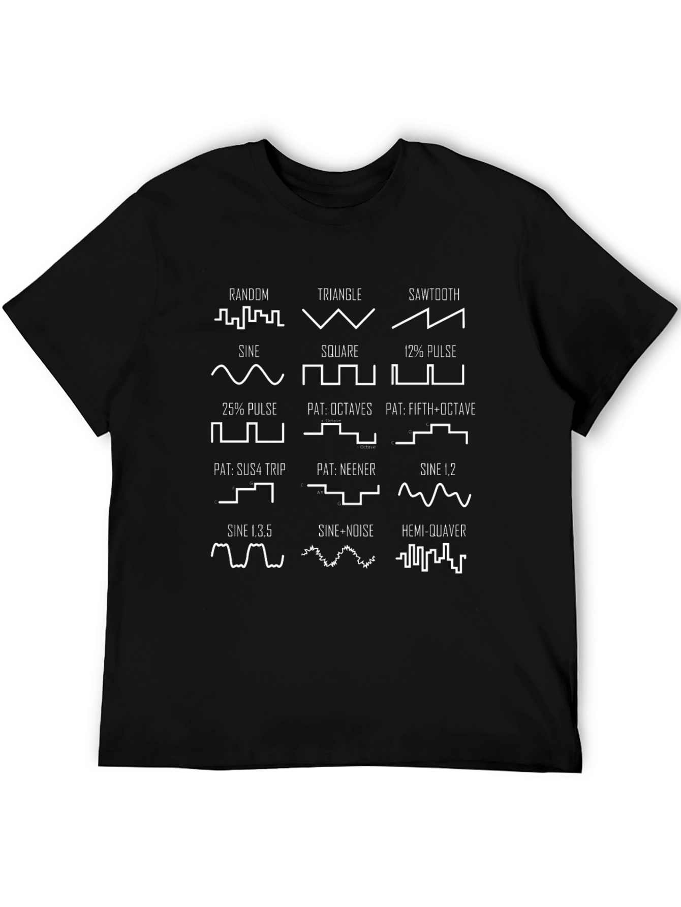 Synthesizer Waveform Graphic T-Shirt - Black