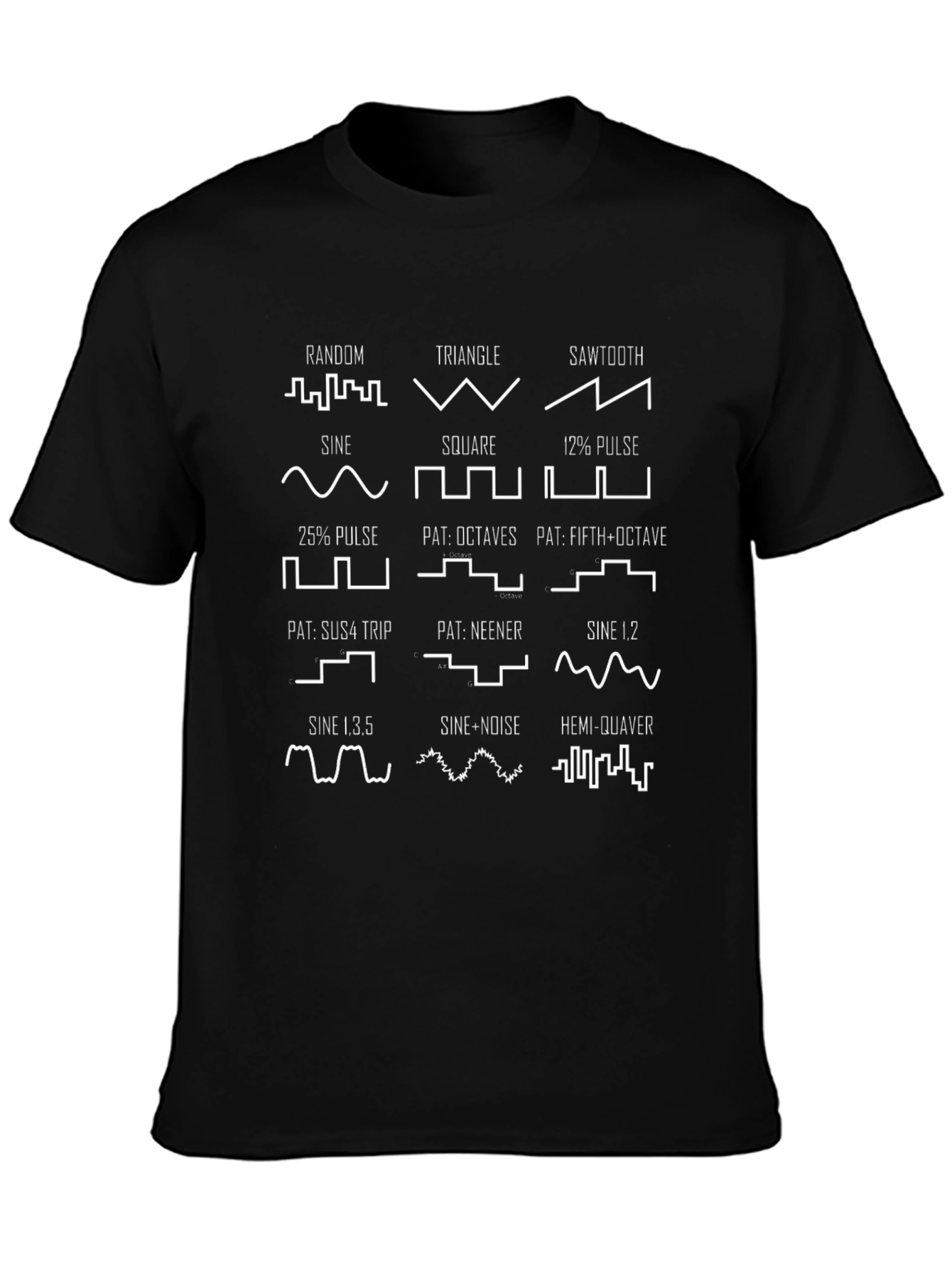 Synthesizer Waveform Graphic T-Shirt - Black