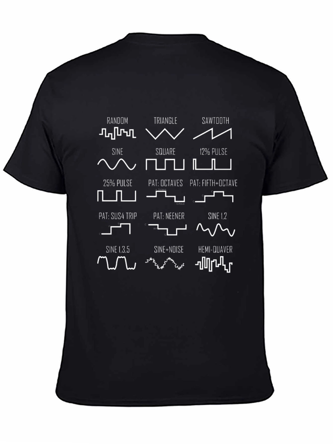 Synthesizer Waveform Graphic T-Shirt - Black