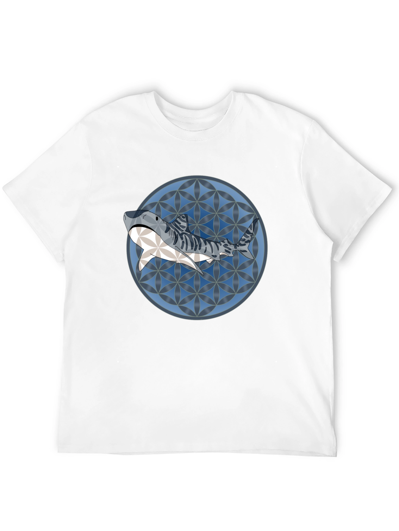 Shark Pattern Graphic T-Shirt - Stylish Mens Tee