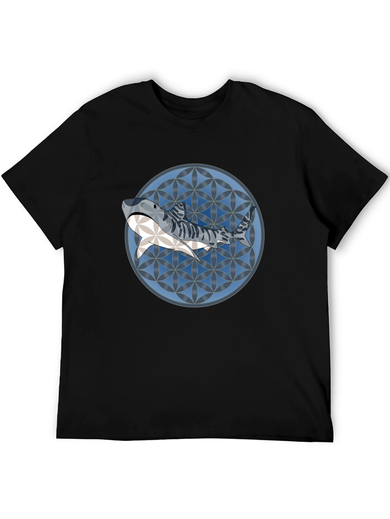 Shark Pattern Graphic T-Shirt - Stylish Mens Tee