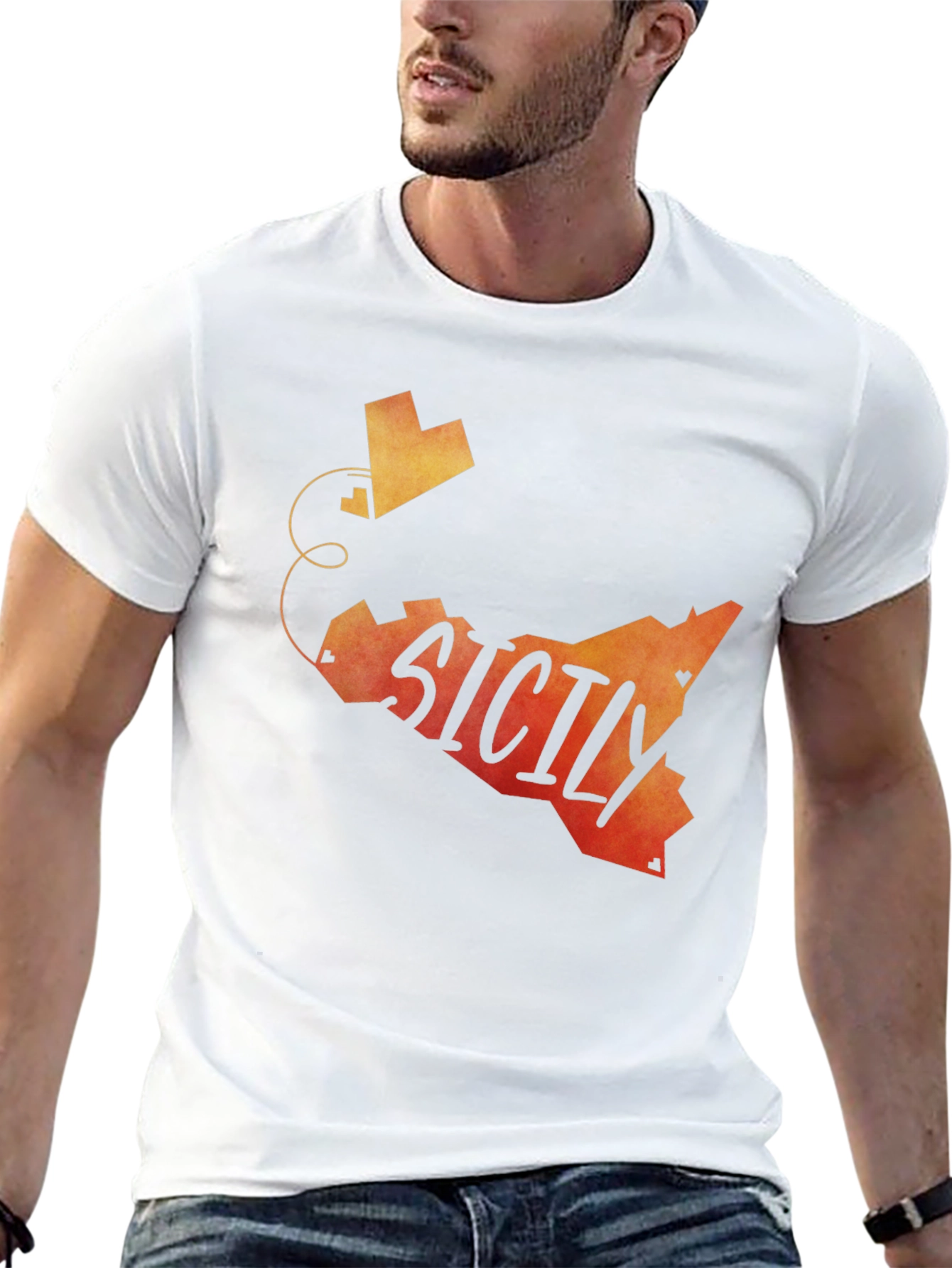 Sicily Map Graphic Tee - Stylish Travel Shirt