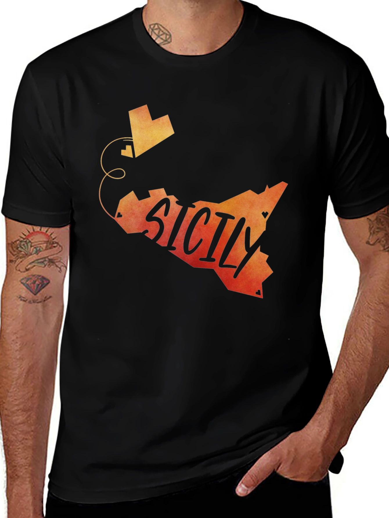 Sicily Map Graphic Tee - Stylish Travel Shirt