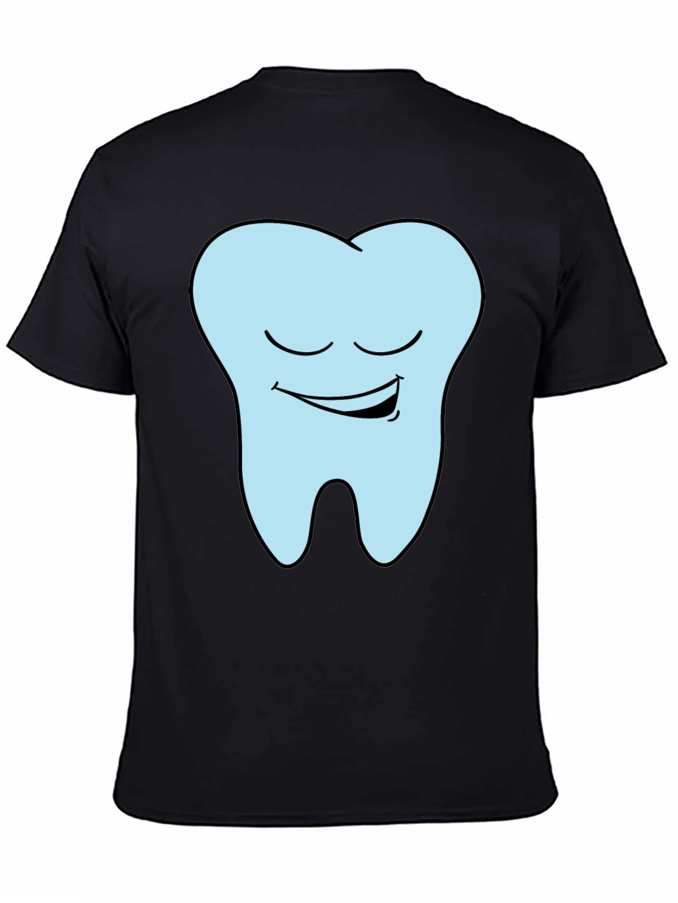 Funny Smiling Tooth Graphic T-Shirt - Black