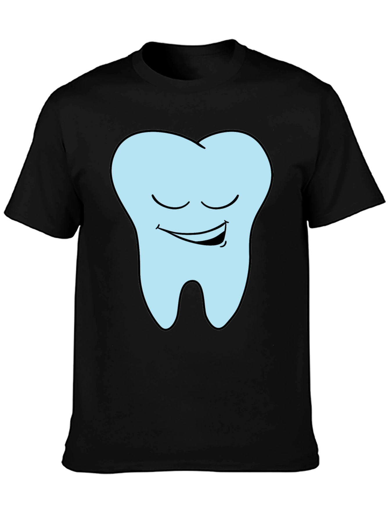 Funny Smiling Tooth Graphic T-Shirt - Black