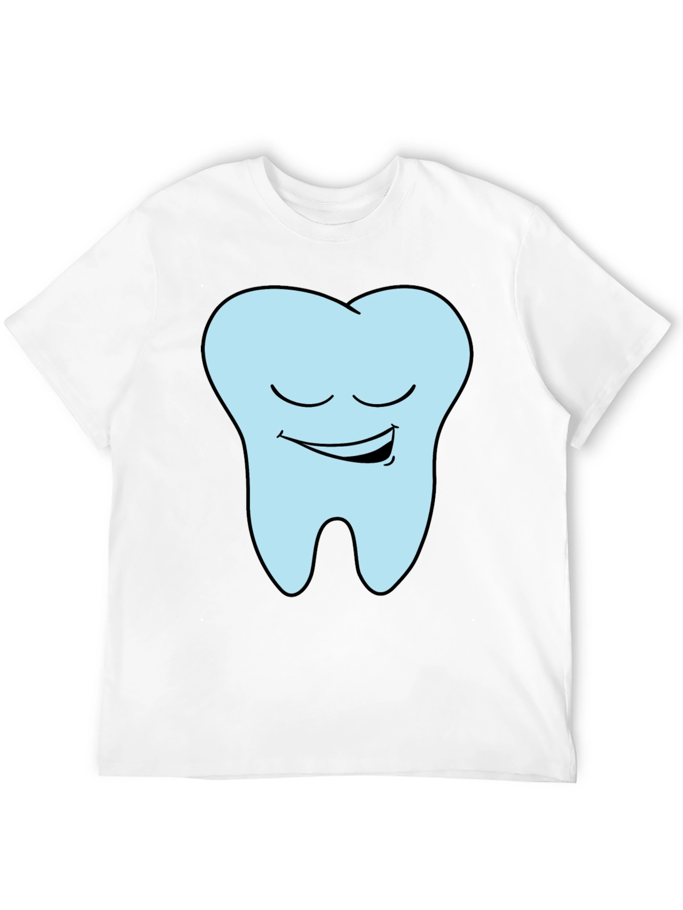 Funny Smiling Tooth Graphic T-Shirt - Black