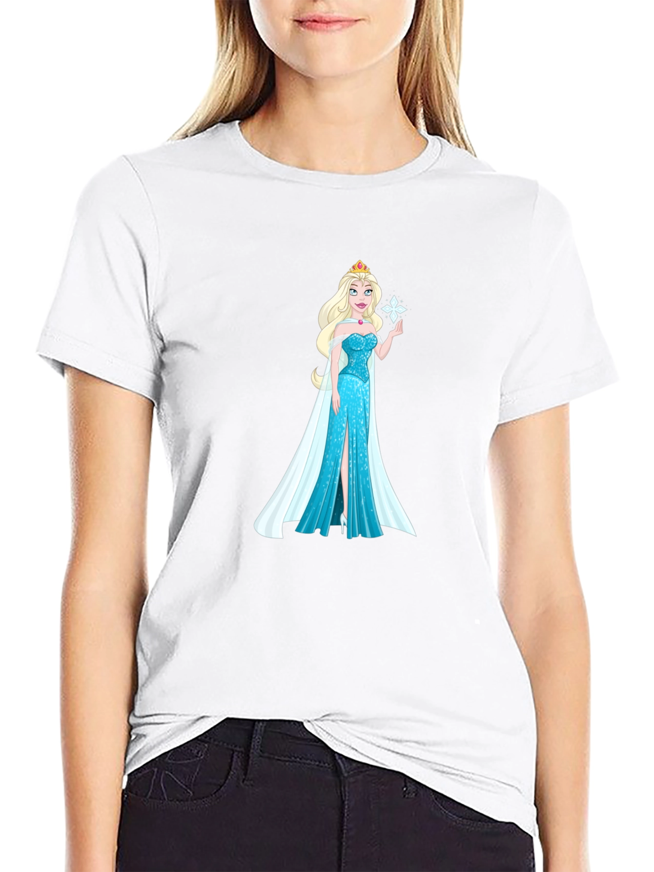Elsa Graphic T-Shirt - Black Cotton Tee