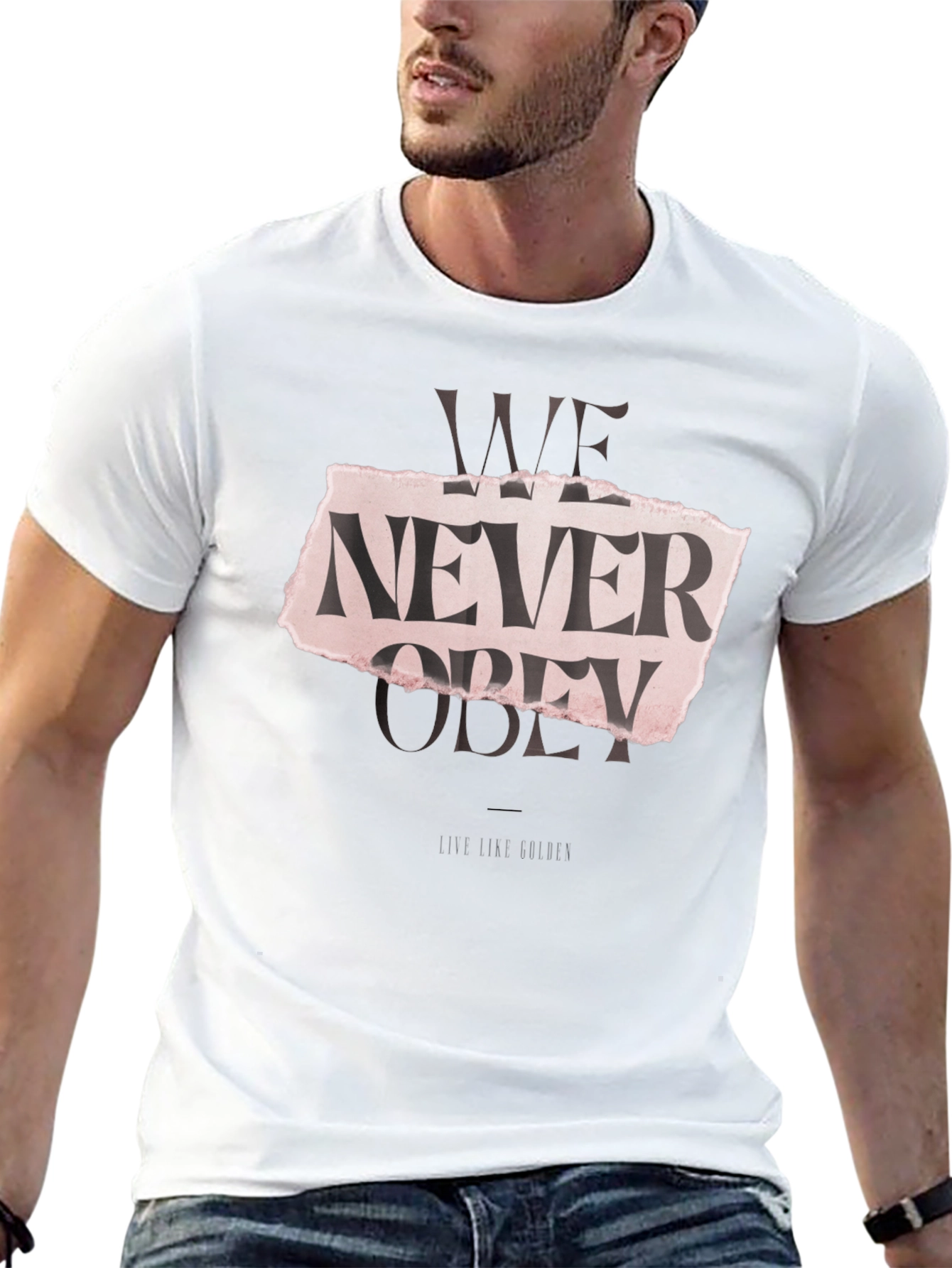 Edgy We Never Obey Graphic T-Shirt