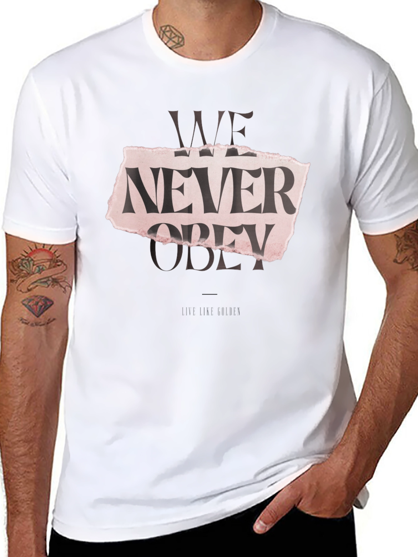 Edgy We Never Obey Graphic T-Shirt
