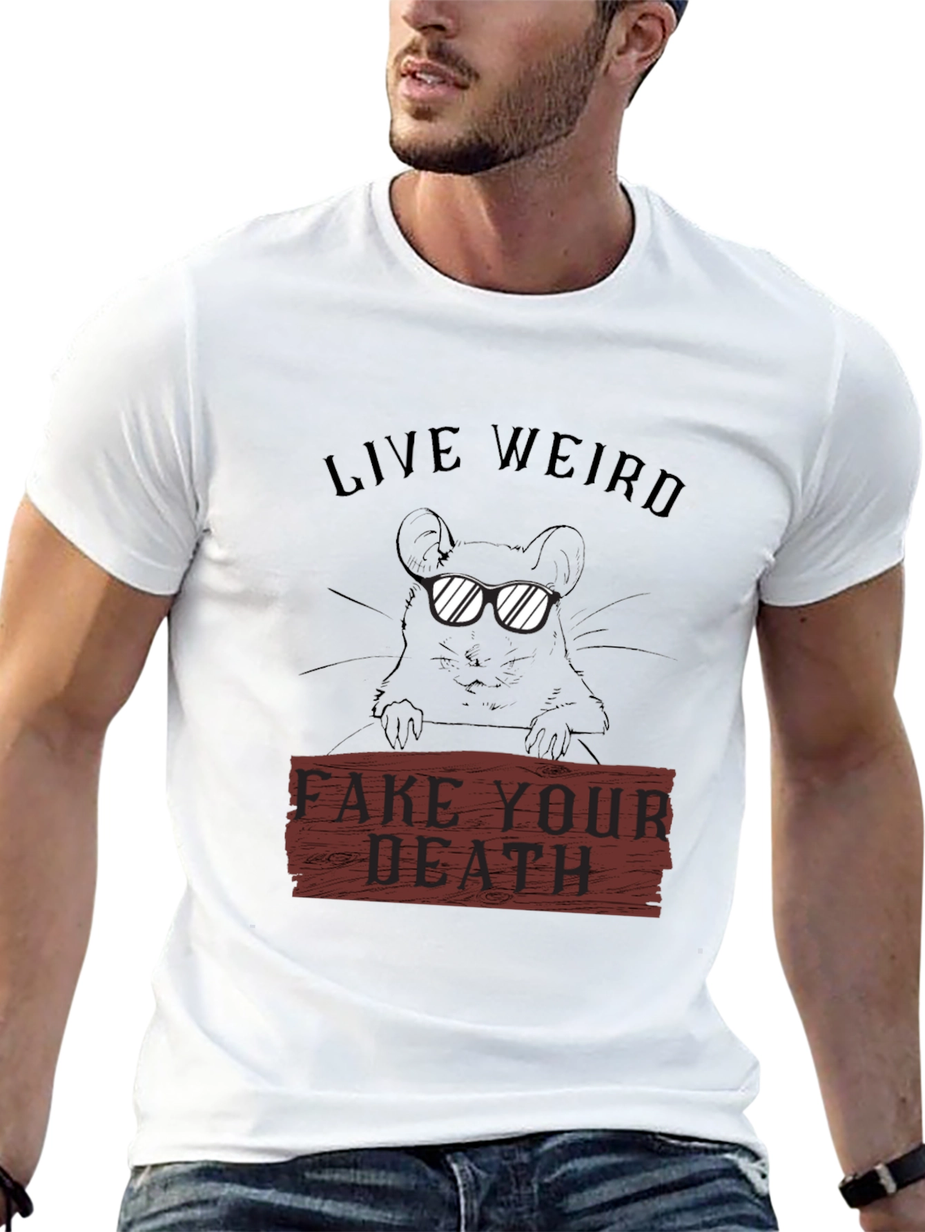 Live Weird Fake Your Death Graphic T-Shirt