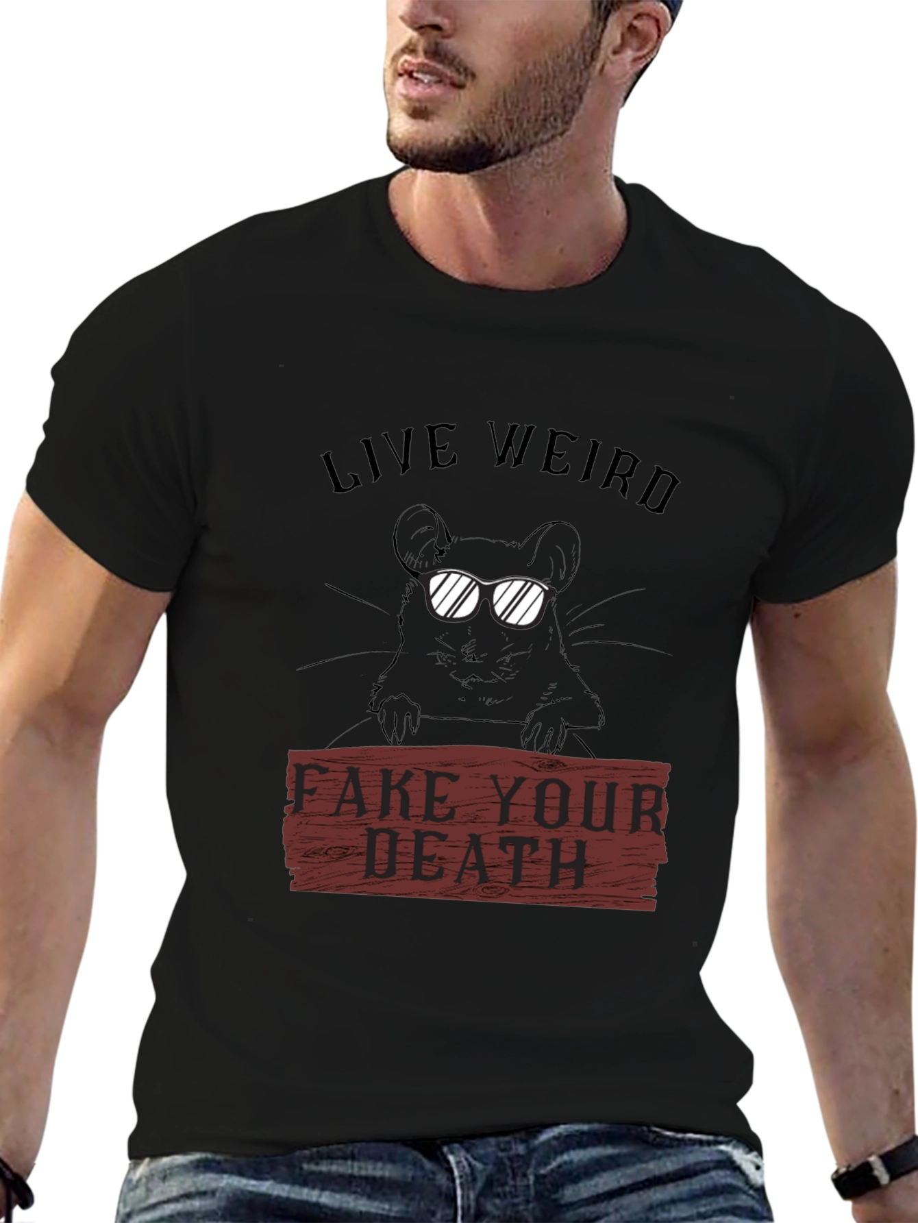Live Weird Fake Your Death Graphic T-Shirt