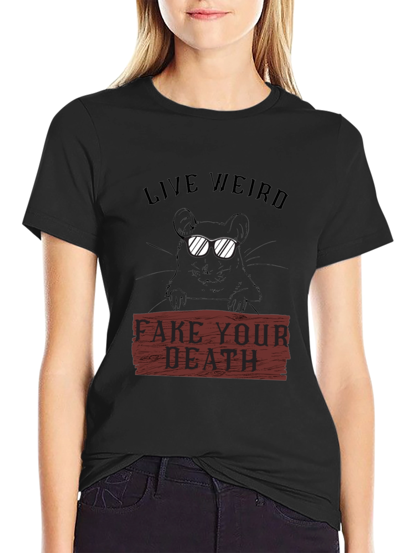 Live Weird Fake Your Death Graphic T-Shirt